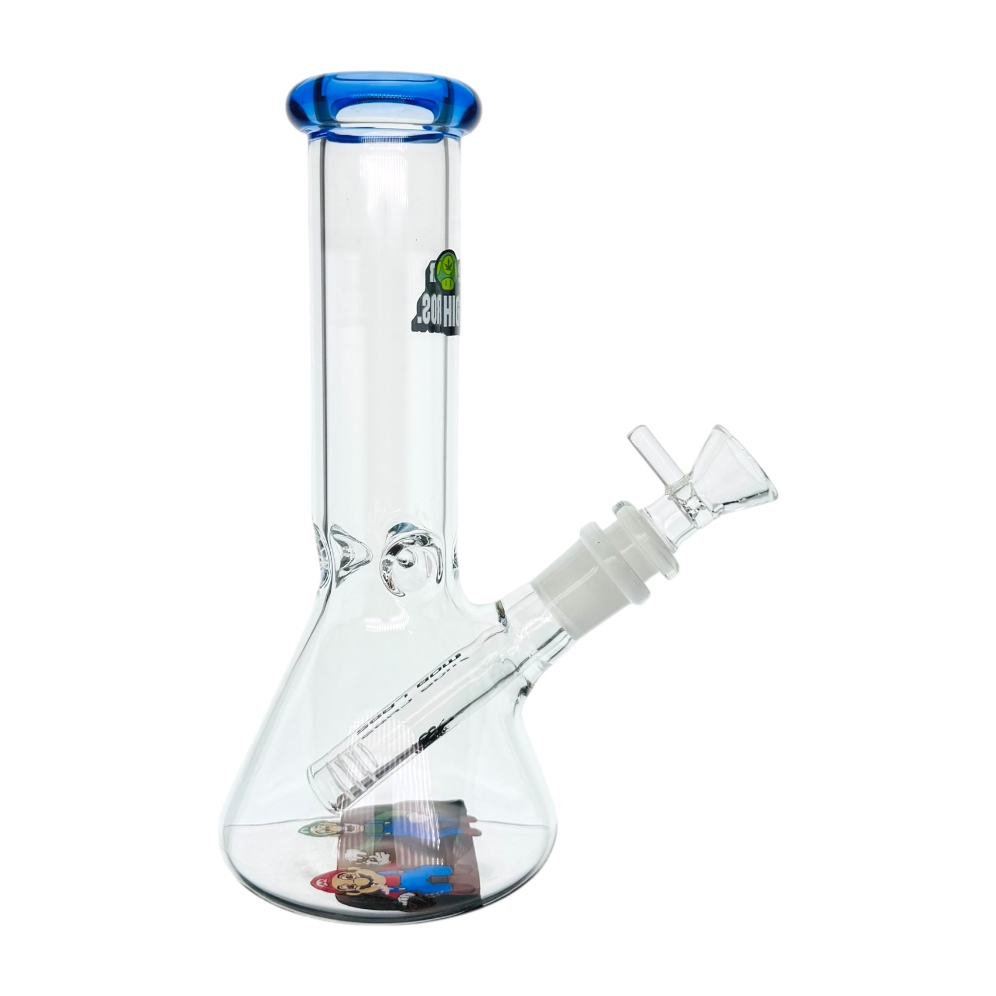 Mario and Luigi themed small 8 inch glass beaker bong anime bong