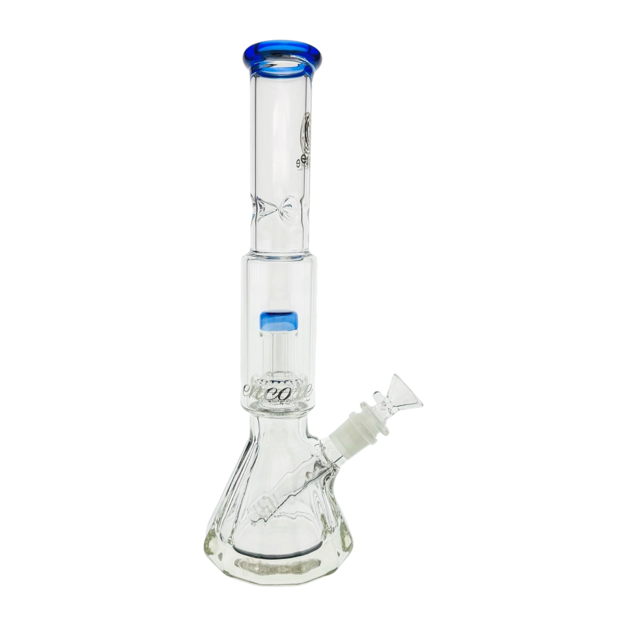 Encore Glass Beaker Base Bong With Perc & Extra Thick Base - Light Blue