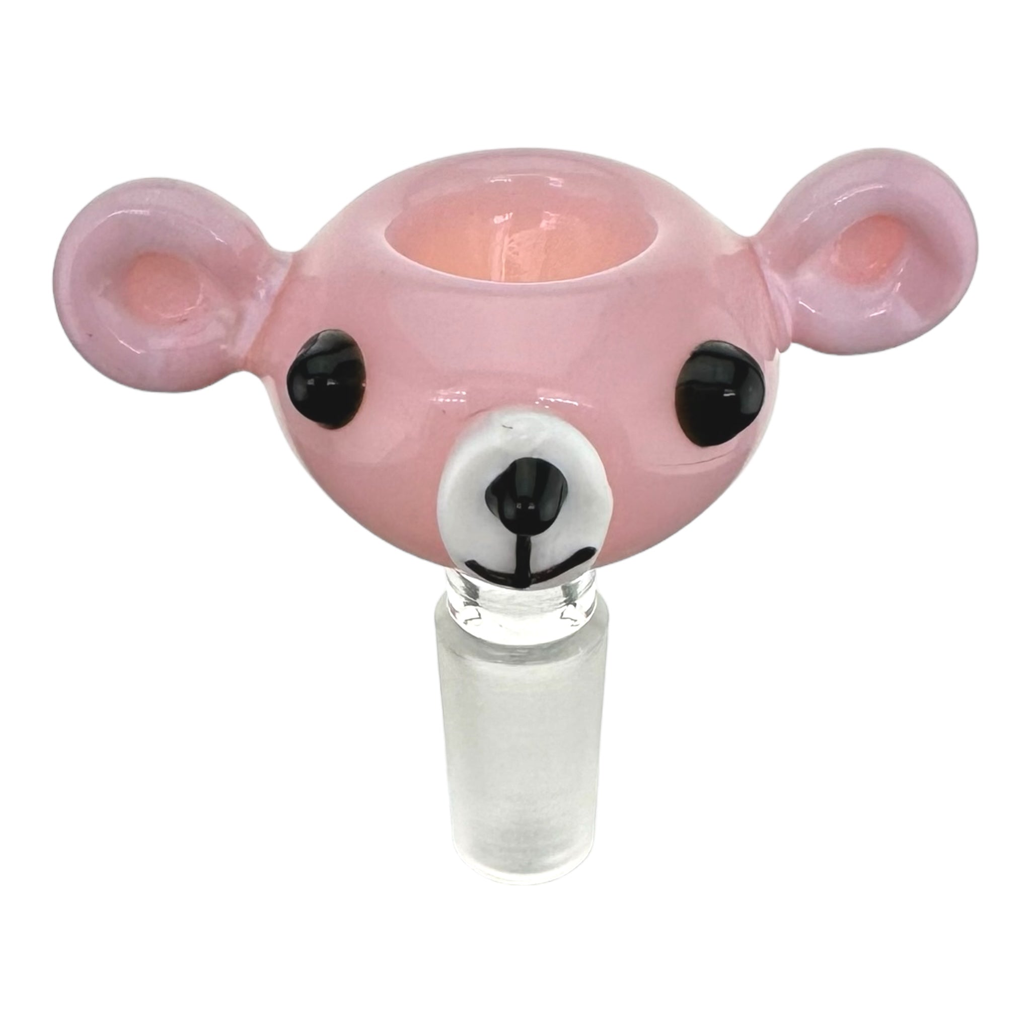 cute and girly Pink Teddy Bear 14mm Glass Bong Bowl for sale