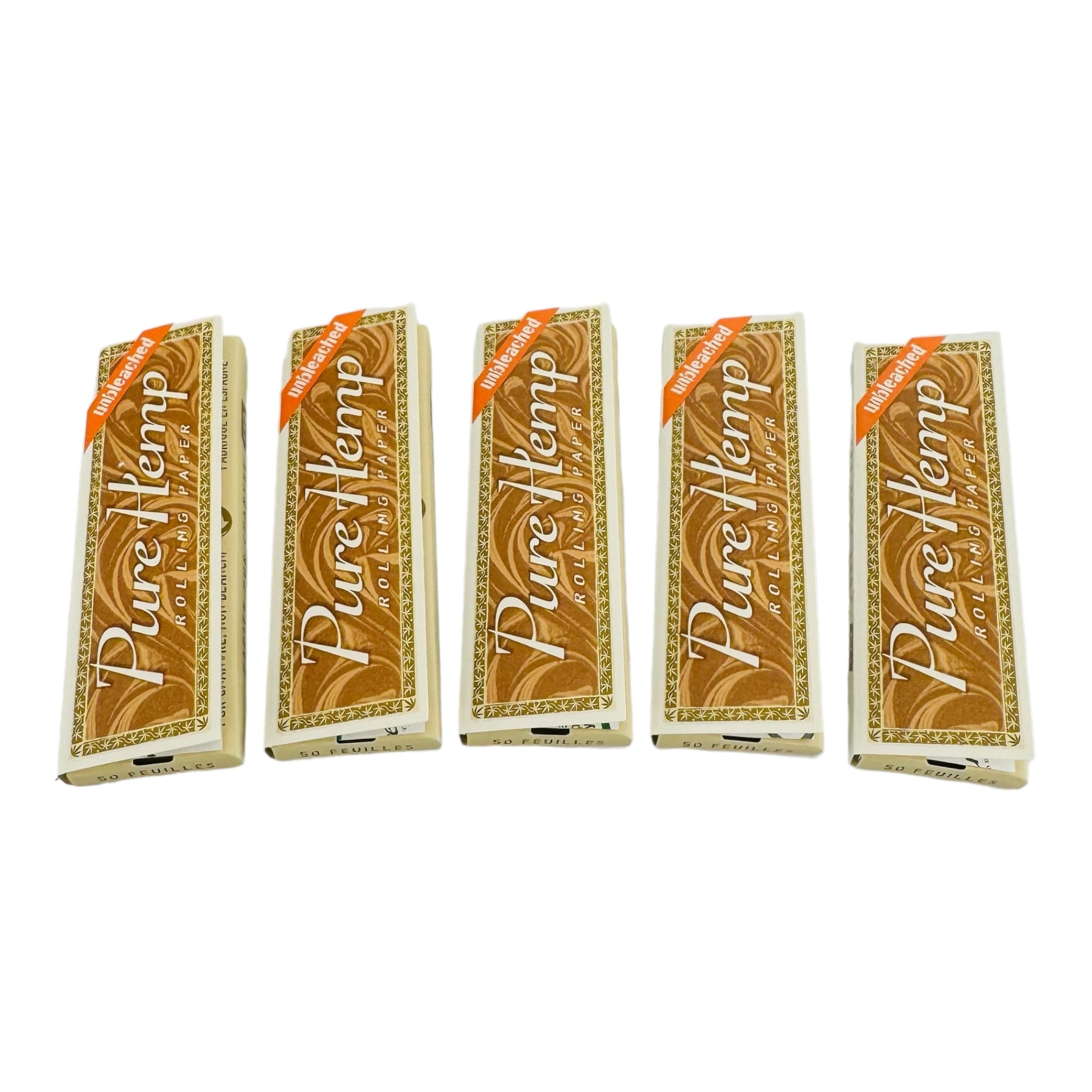 Pure Hemp Unbleached 1-1/4" Rolling Papers 5 individual Packs for sale