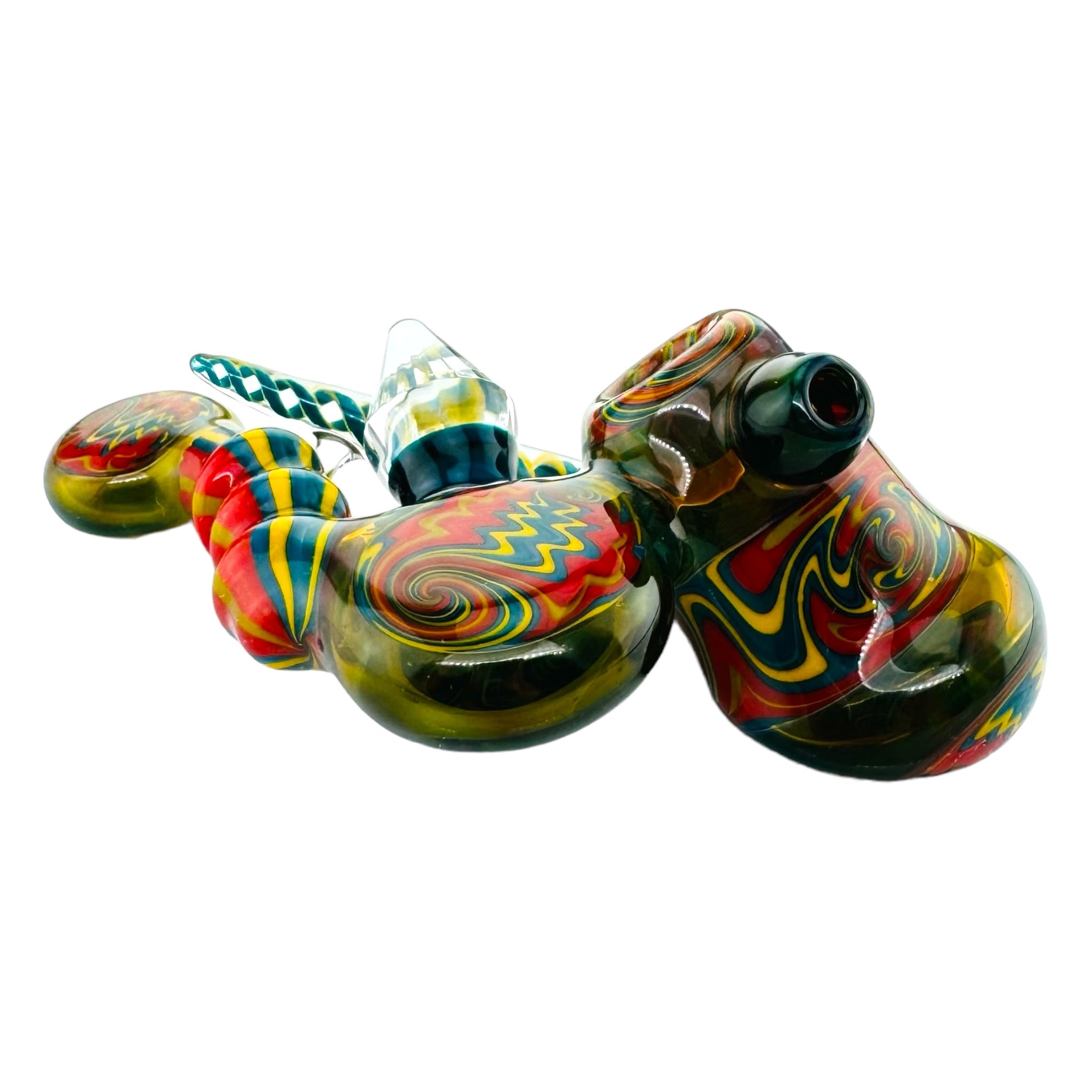 Drew Glass Heady Glass Laydown Wig Wag Linework Hand Pipe