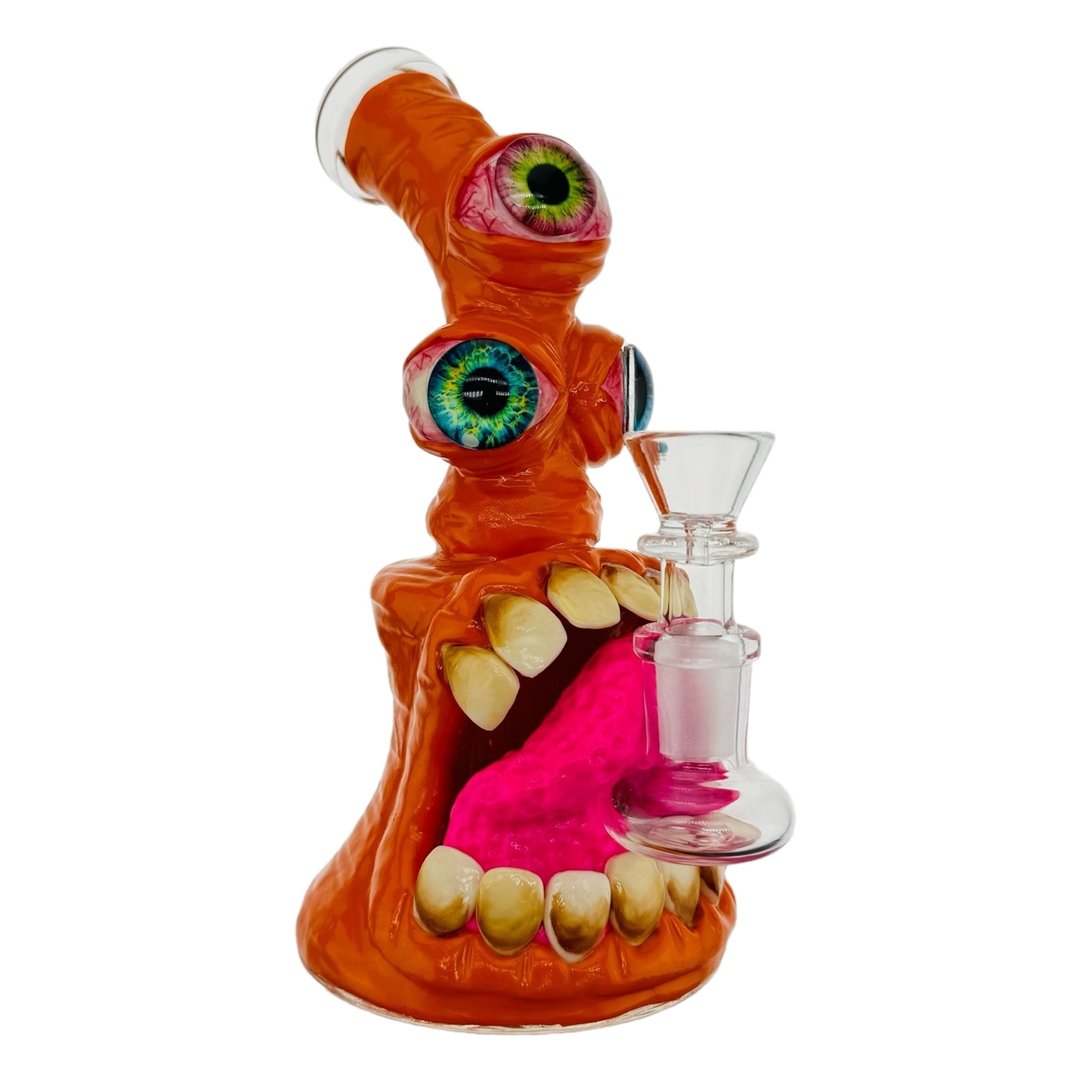 cute and girly small Orange Three Eyed Monster Bong for sale