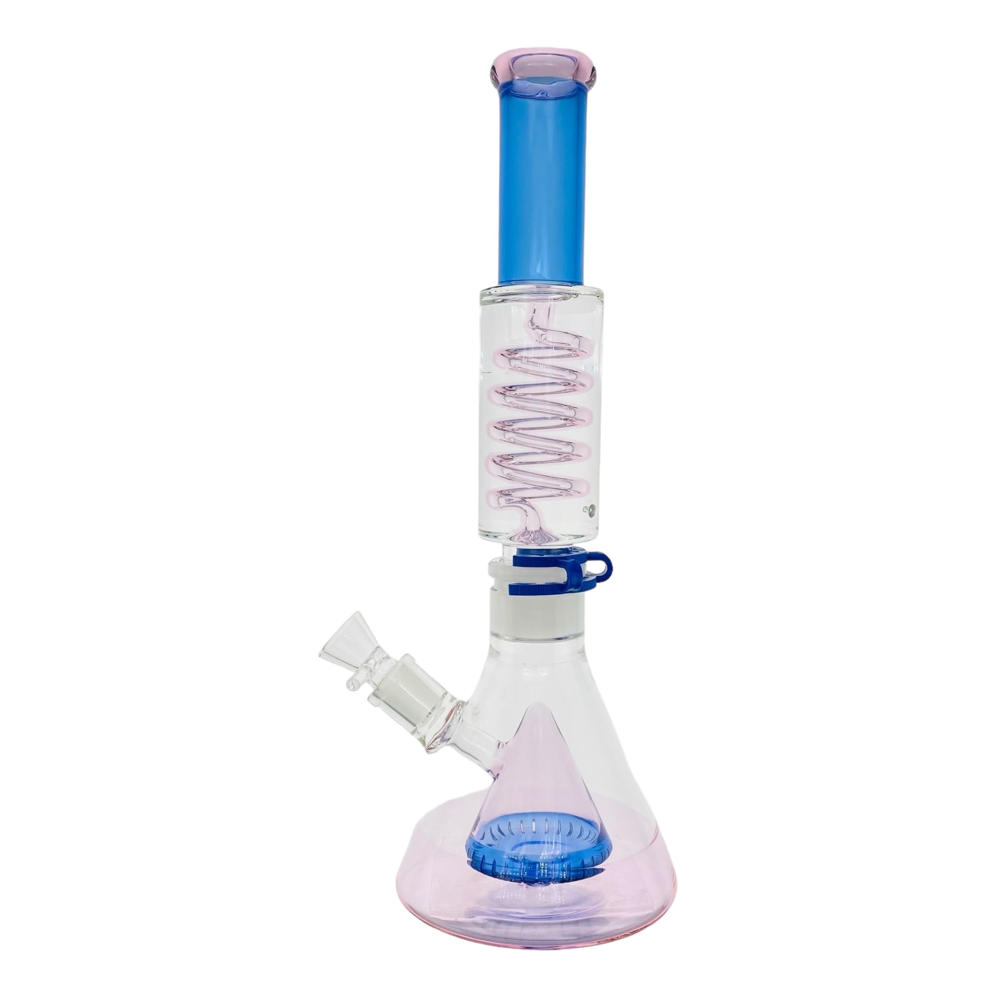 cute Pink And Blue Bong With Glycerin Coil for sale free shipping