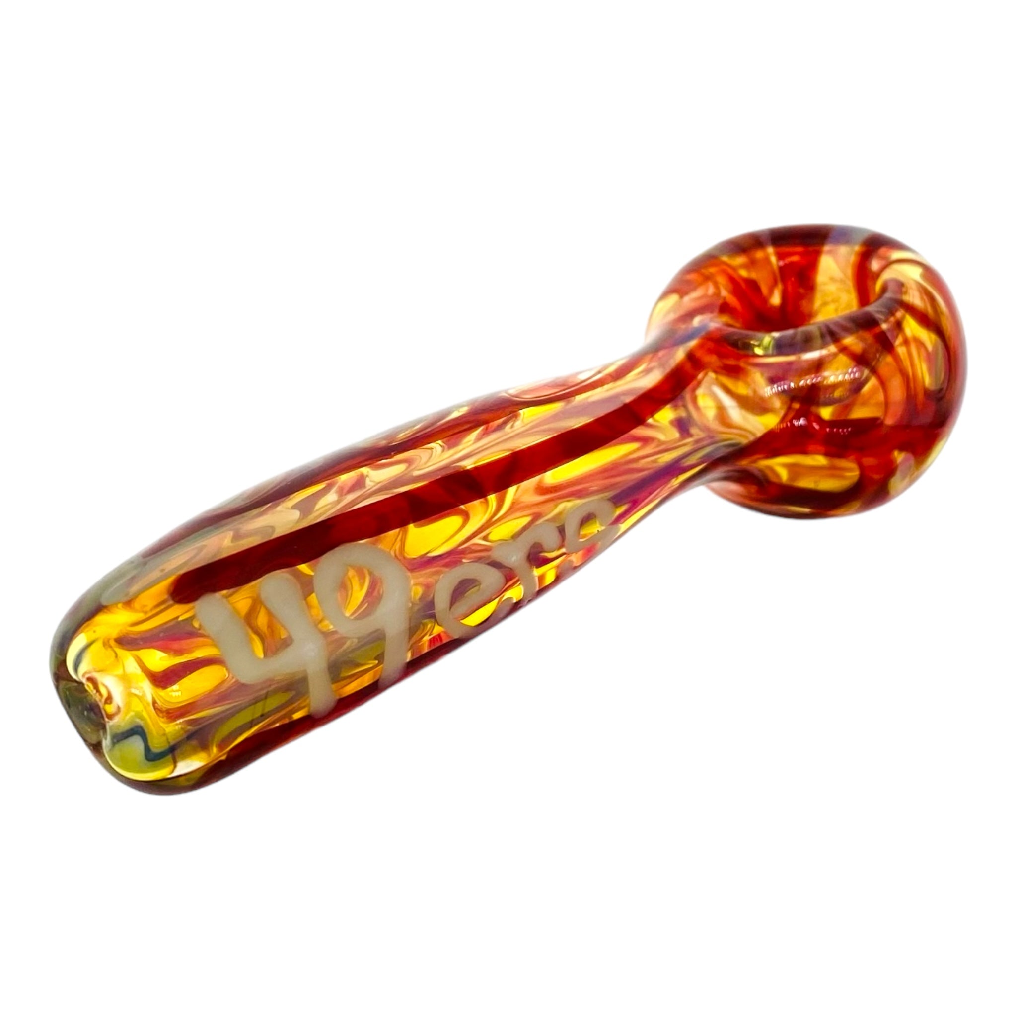 49ers Glass Hand Pipe With Red Wrap And Rake