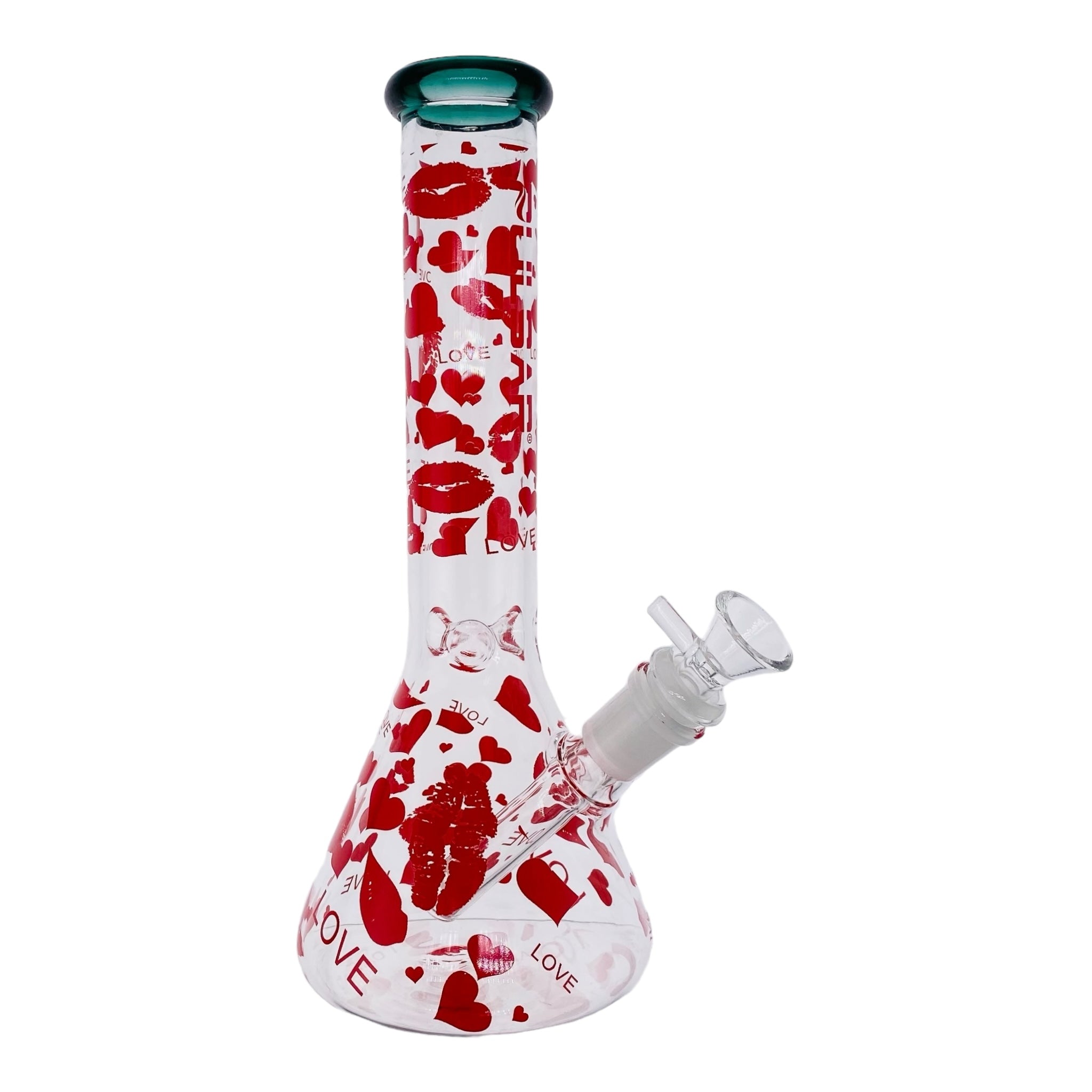 Pulsar Glass Hearts And Kisses Beaker Bong 10 Inches