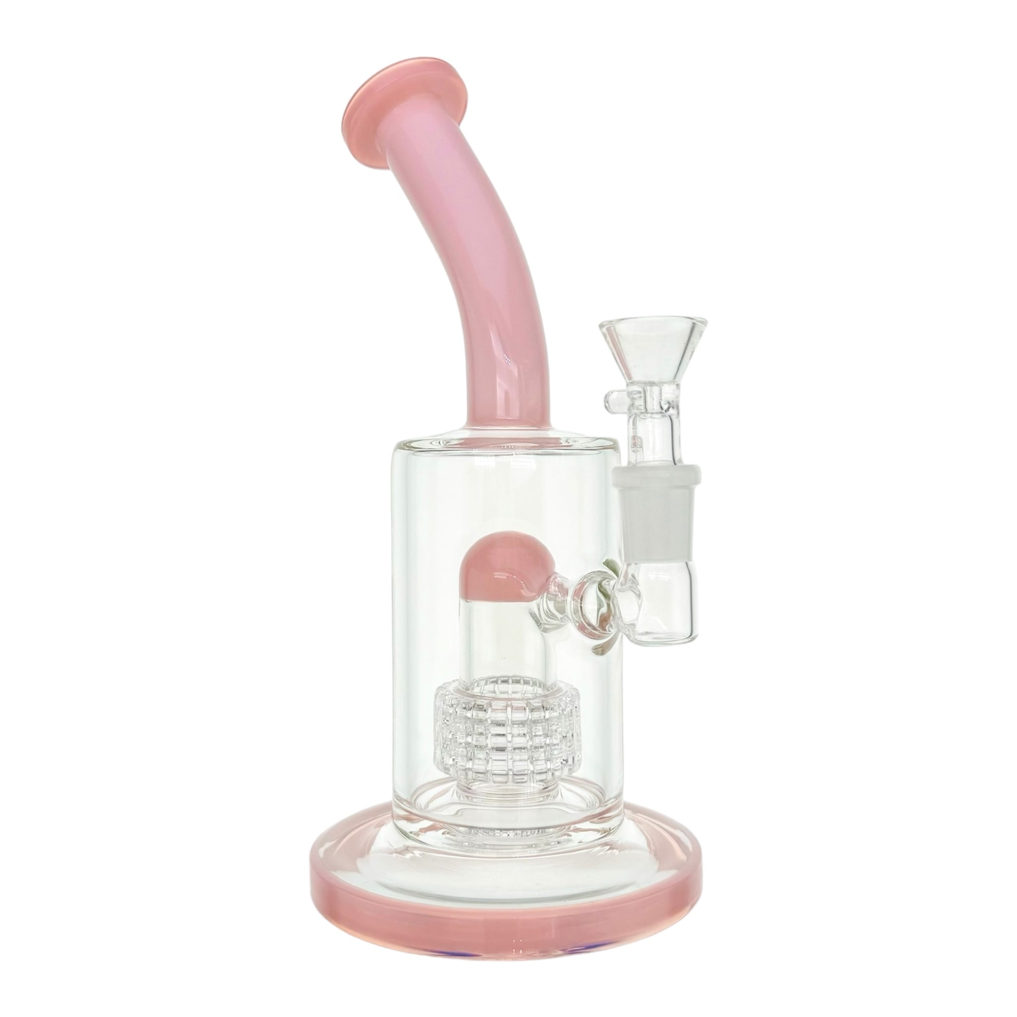 Pink Glass Bong With Multi Slit Perc