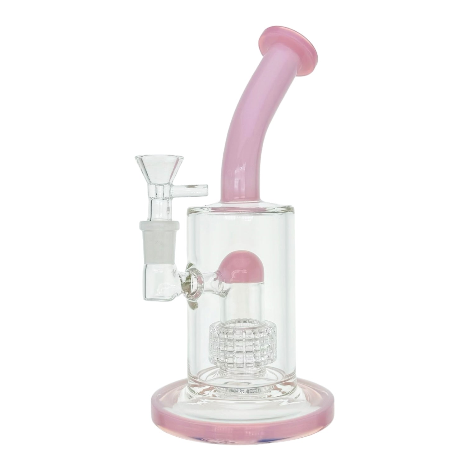 Pink Glass Bong With Multi Slit Perc
