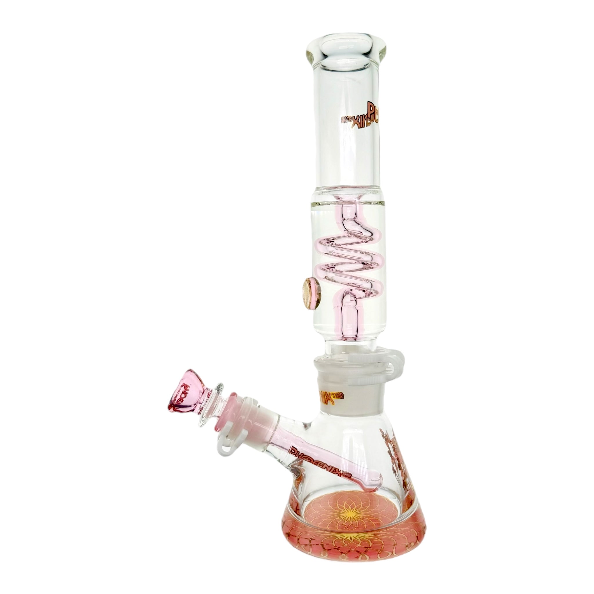 Phoenix Glass Pink Bong With Glycerin Coil