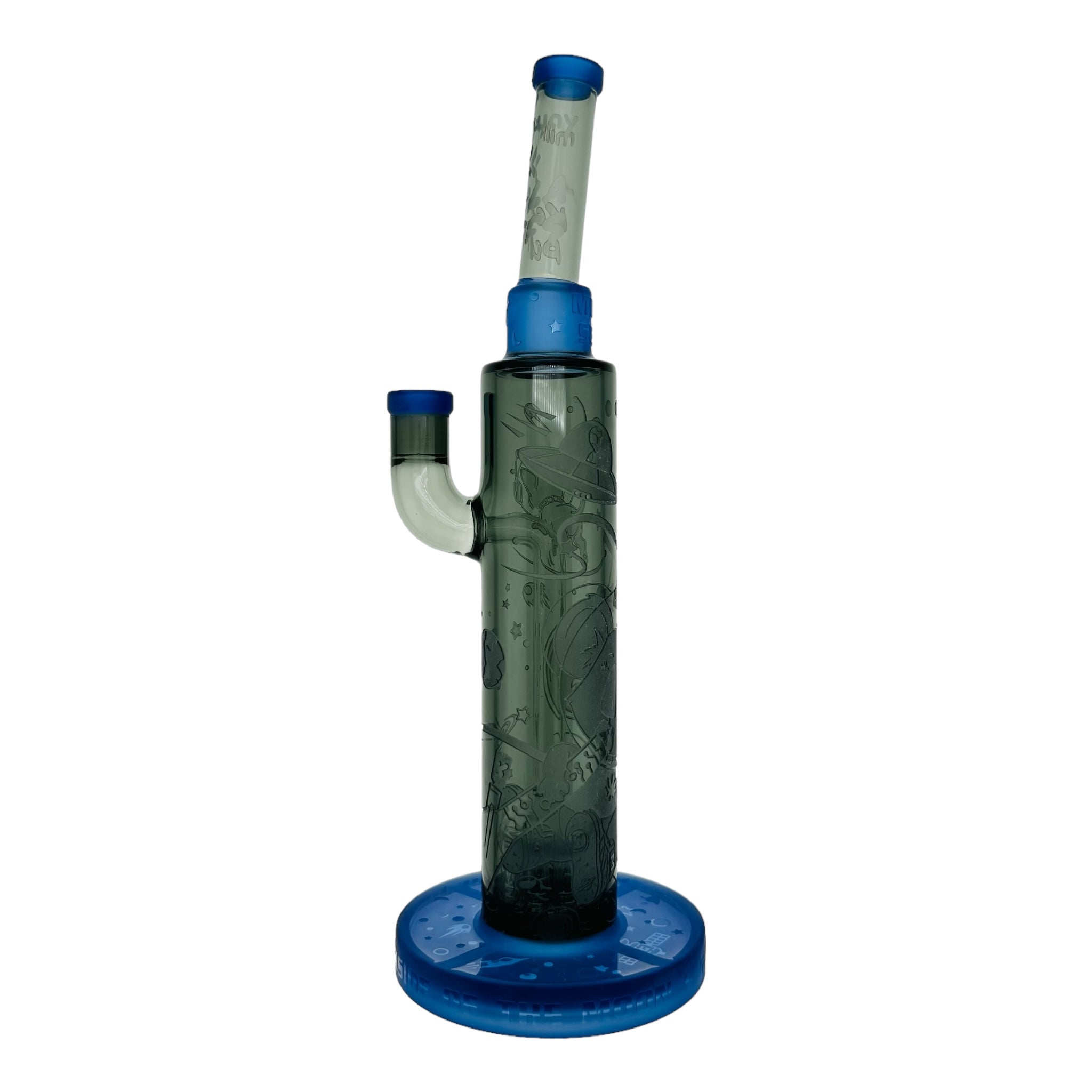 Milkyway Glass and Koala Puffs Moon Sesh 12” Dab Rig Or Bong for cannabis Black And Blue