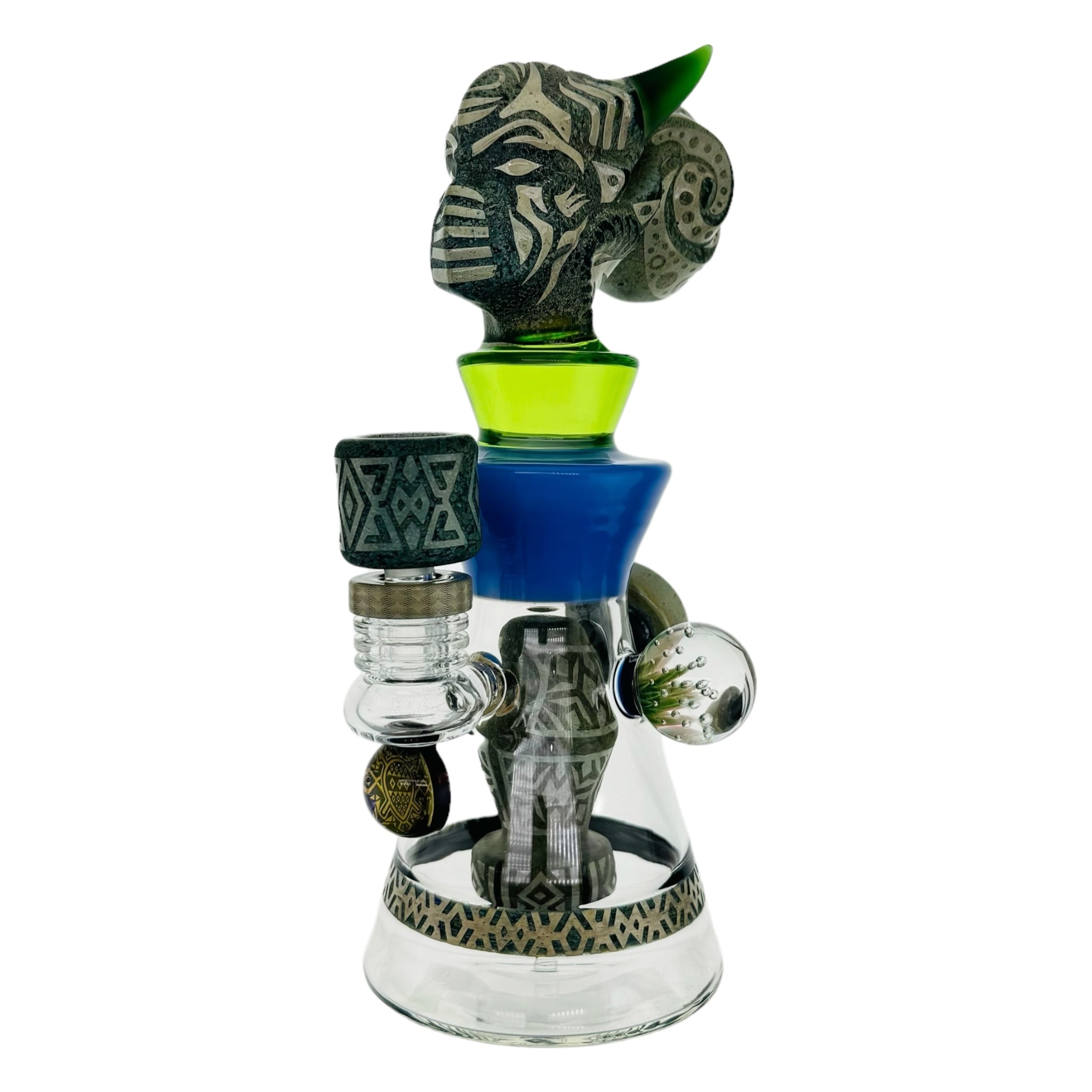 10 Inch Sandblasted Horned Creature Water Pipe Bong
