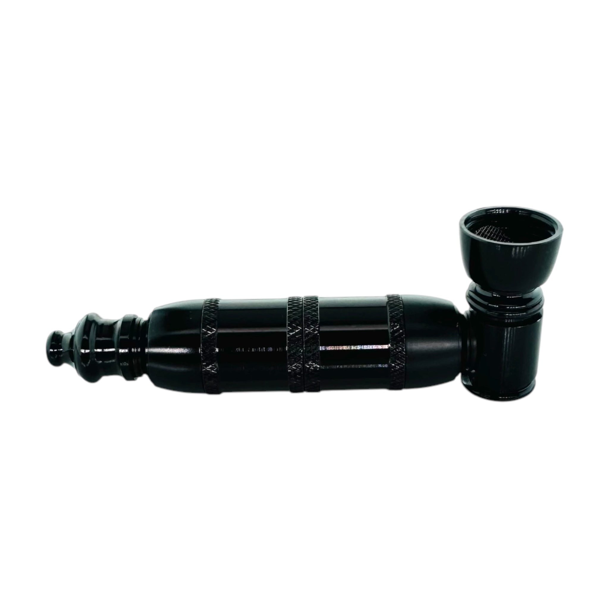 Metal Hand Pipes - Black Extra Large Chamber Hand Pipe