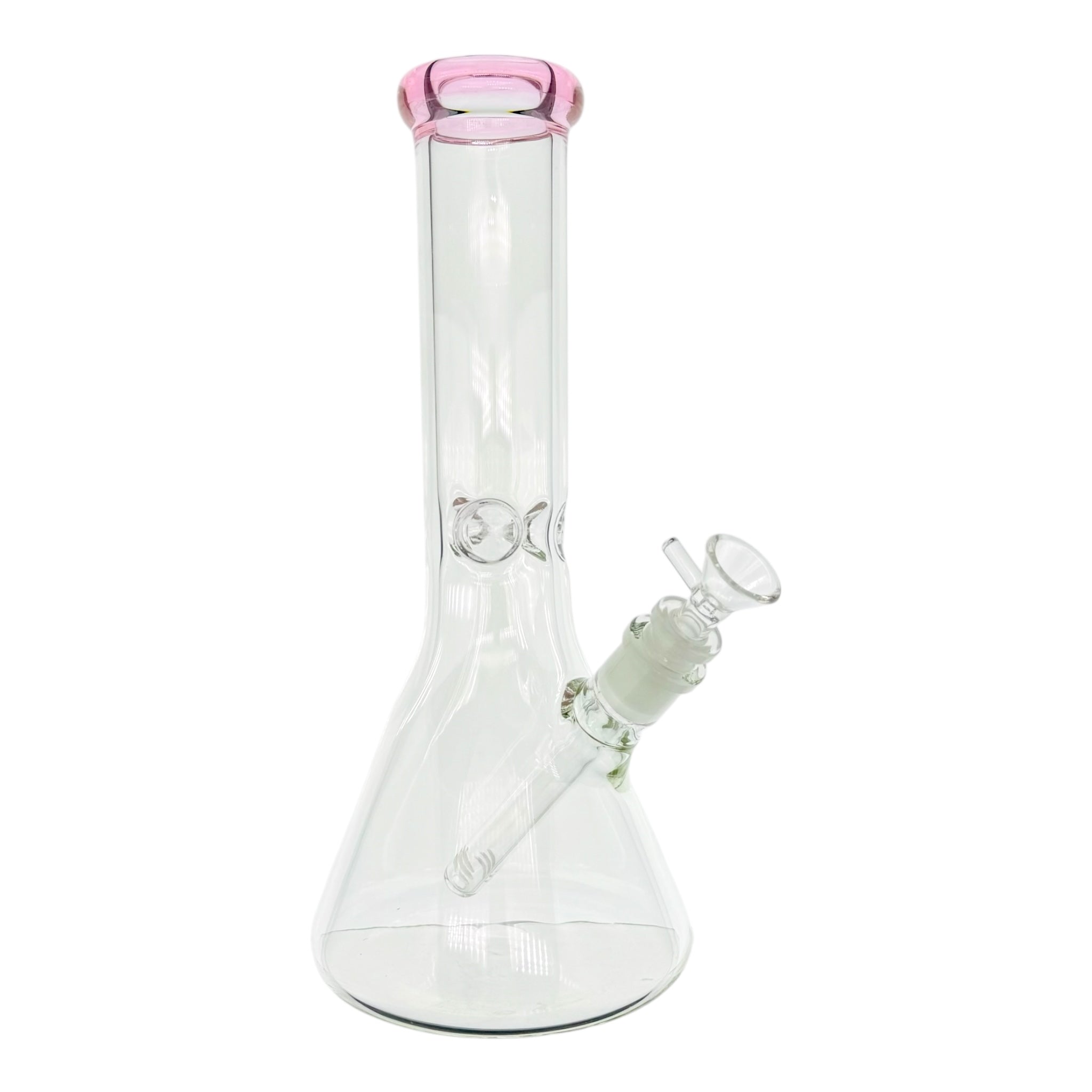 cute pink bong with clear glass