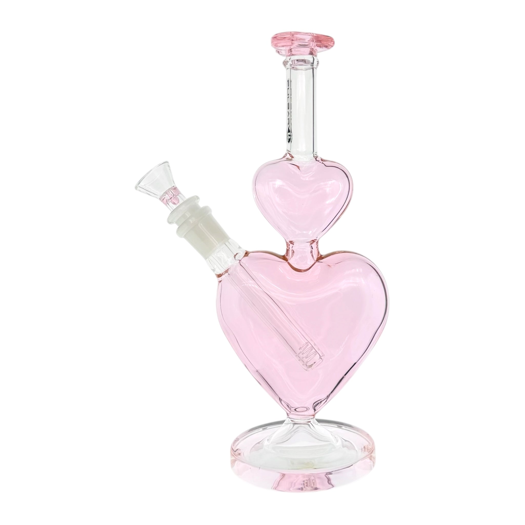Double Pink Heart Bong made by Pulsar Glass for her