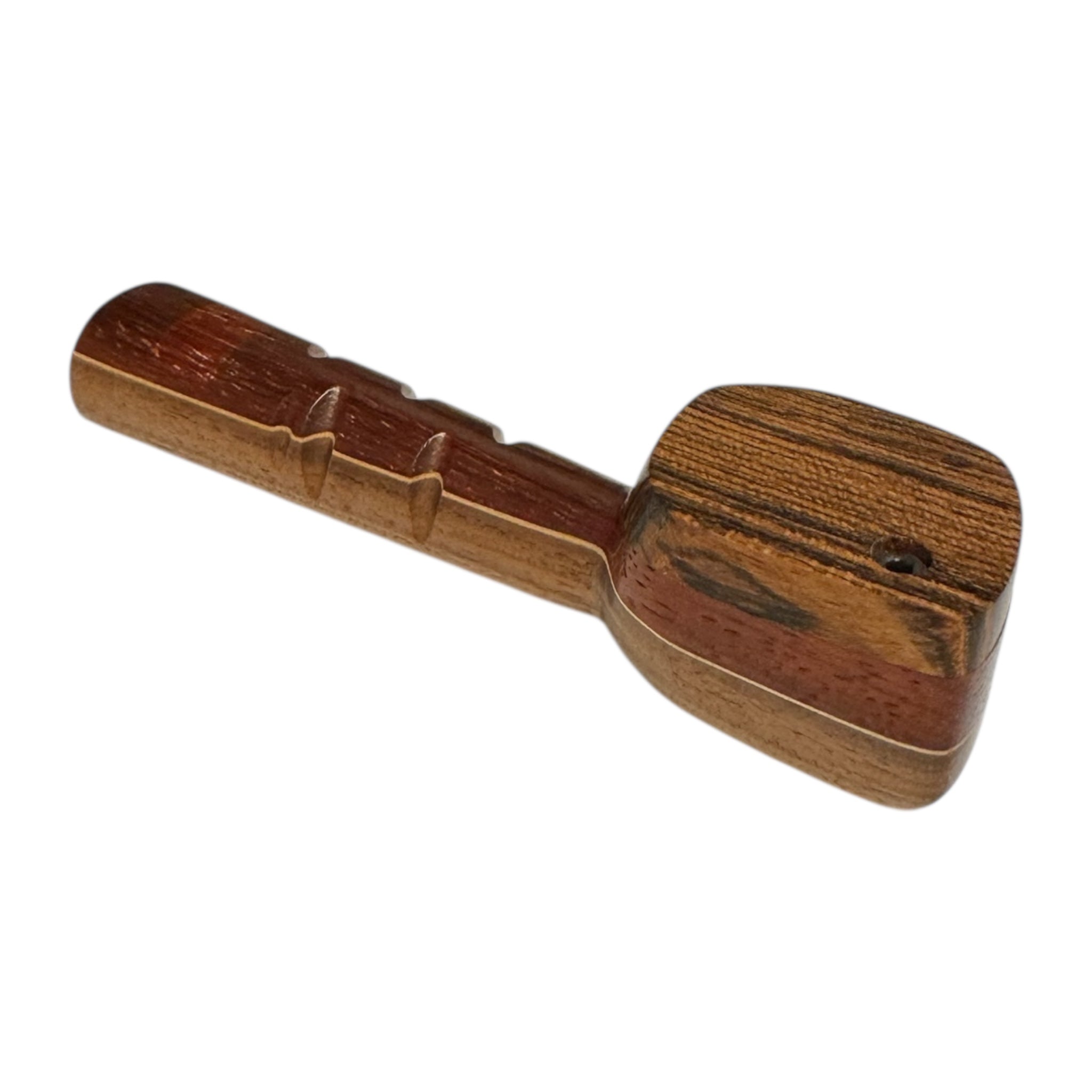 Wood Hand Pipe - 4.75 Inch Long Stem Wood Pipe With Swivel Lid