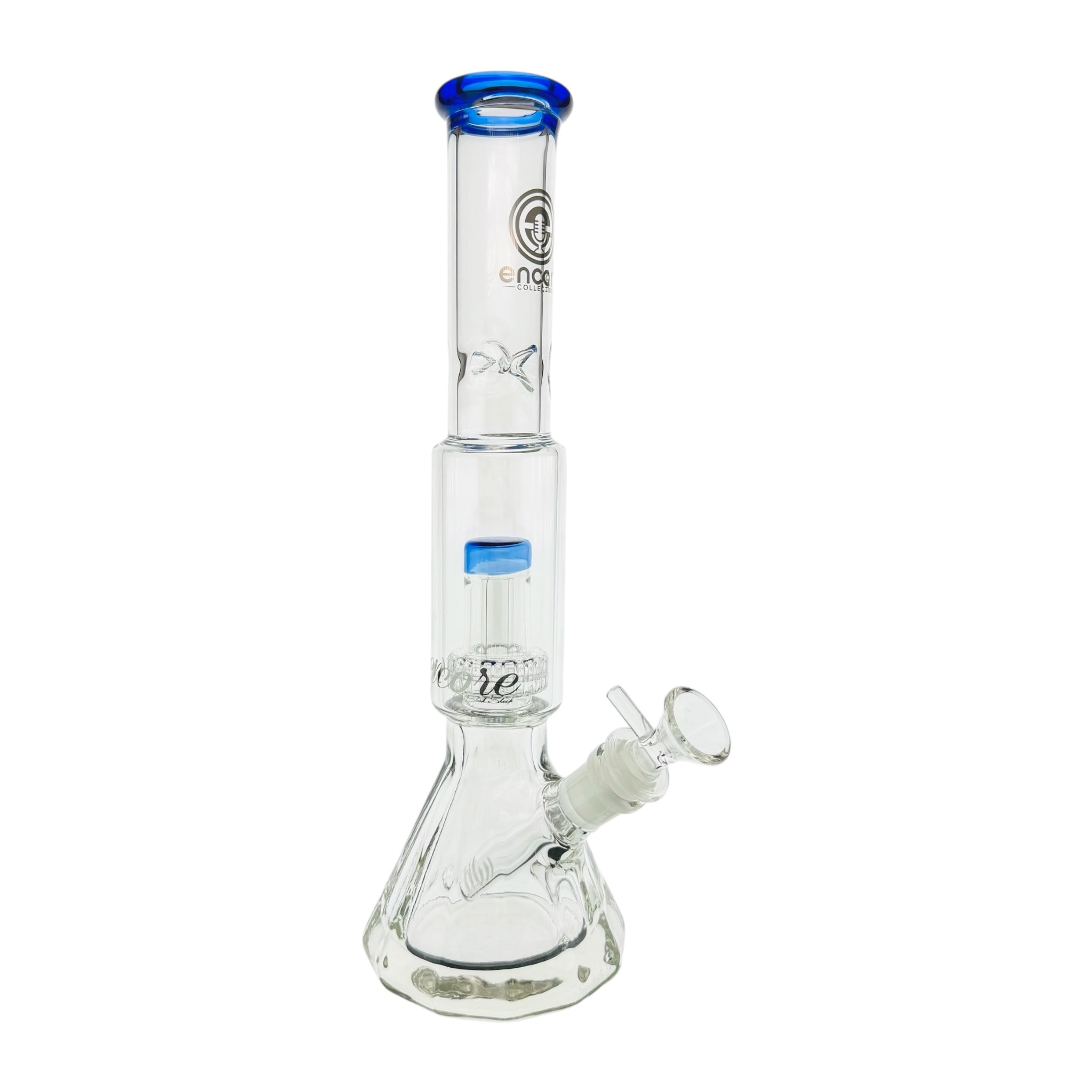 Encore Glass Beaker Base Bong With Perc & Extra Thick Base - Light Blue