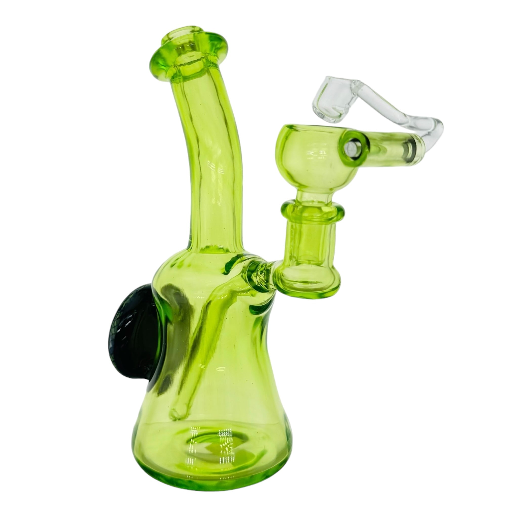 Ty Watts Heady Glass Dab Rig And Bong Hatorade Green Minitube With Quartz Swing Arm Bucket