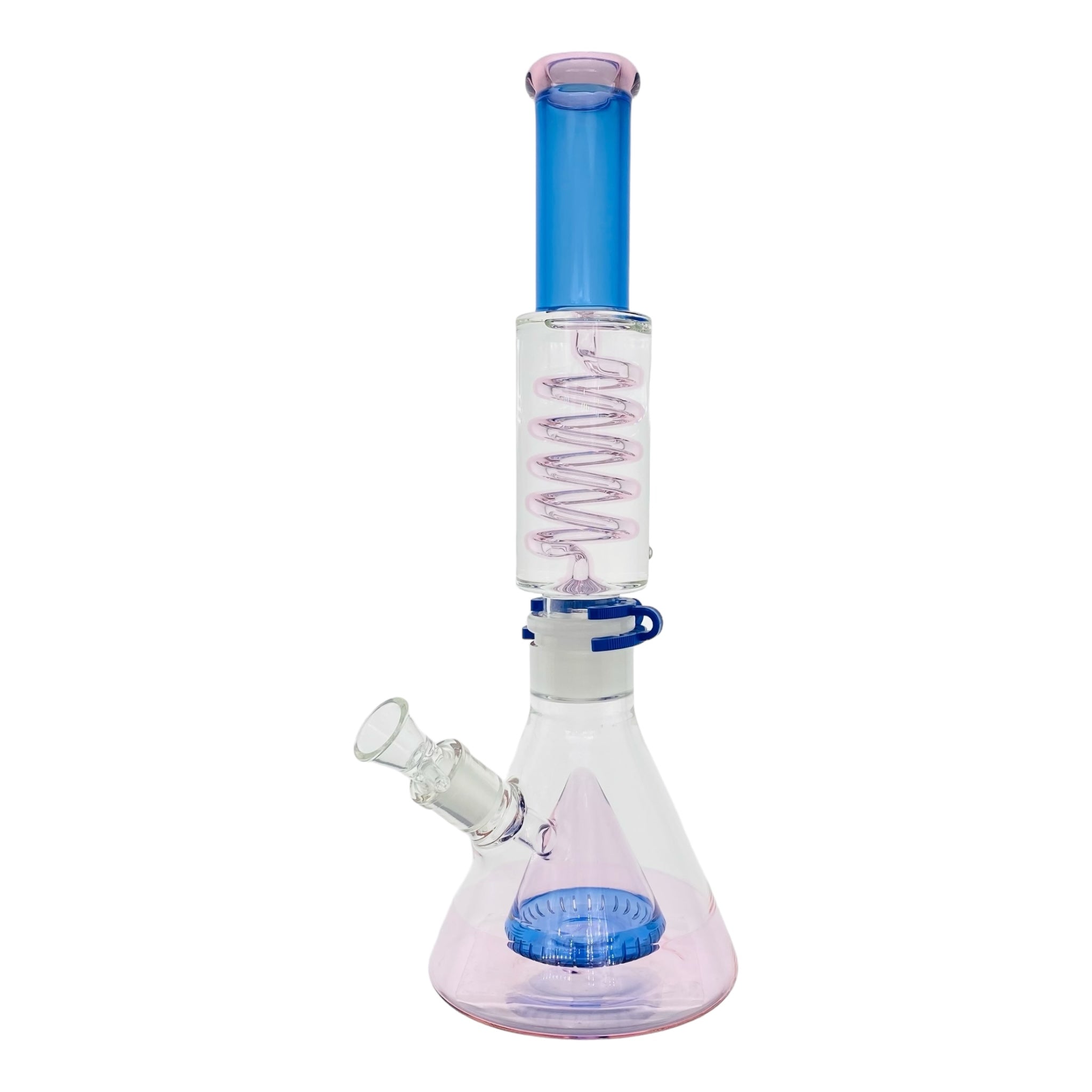 cute Pink And Blue Bong With Glycerin Coil for sale free shipping