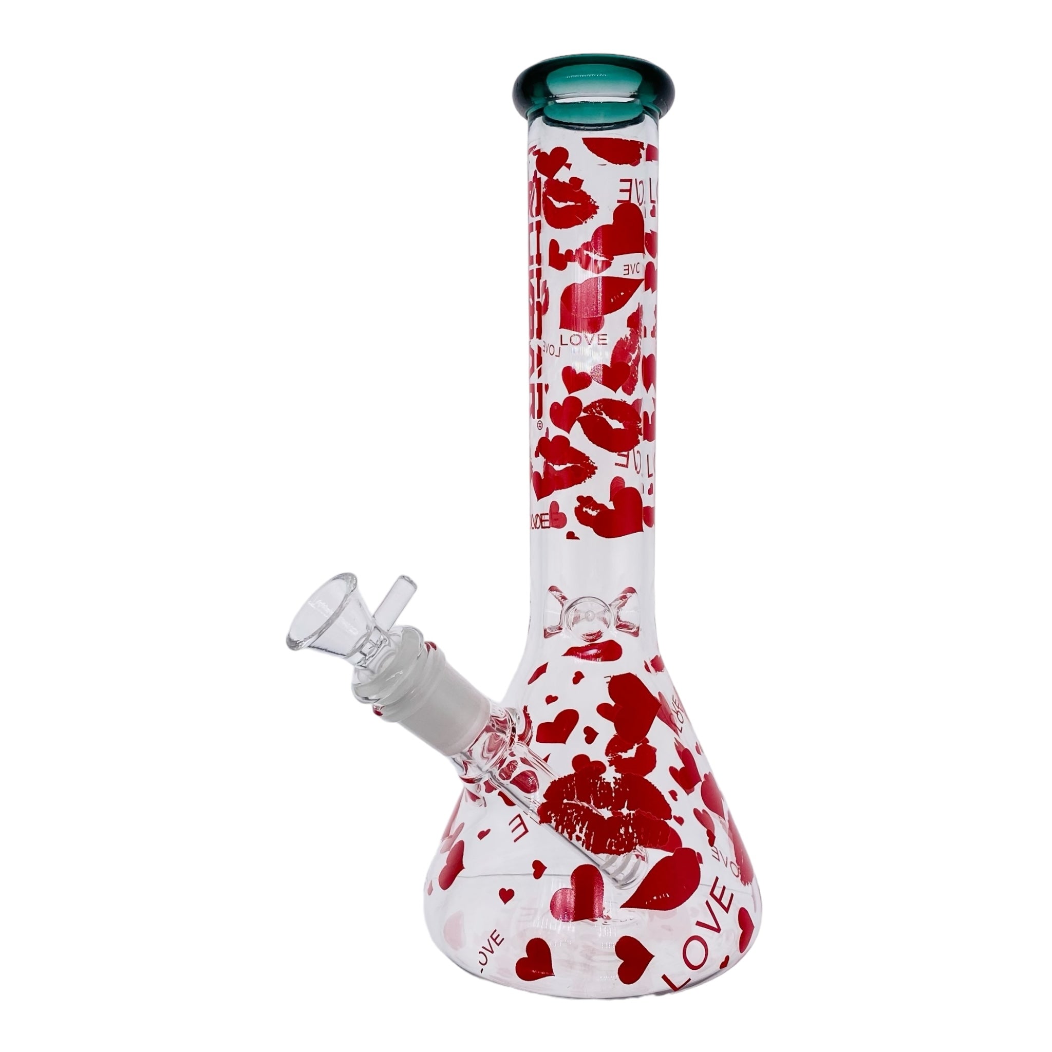 Pulsar Glass Hearts And Kisses Beaker Bong 10 Inches