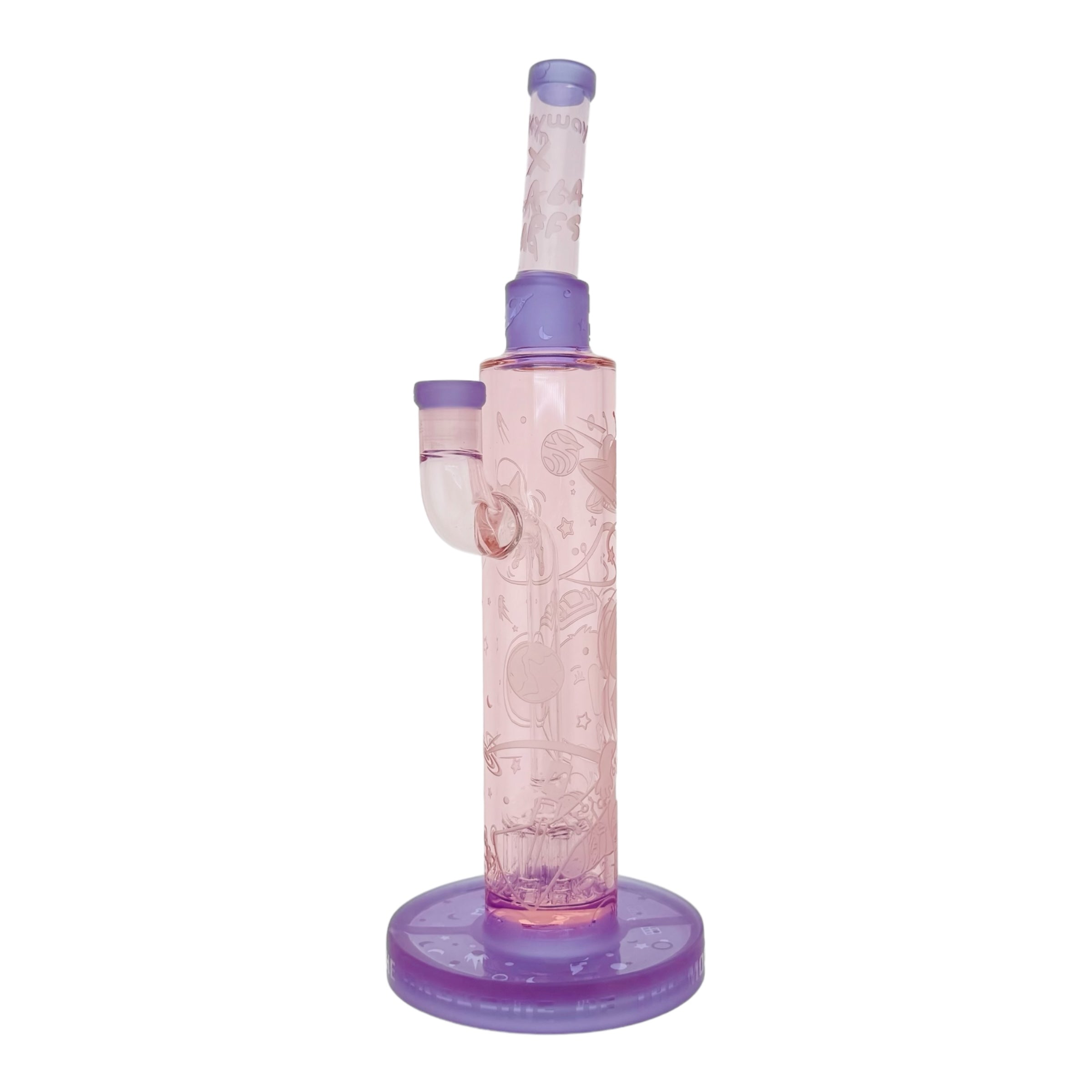 Milkyway Glass x Koala Puffs Moon Sesh 12” Dab Rig Or Bong Pink And Purple