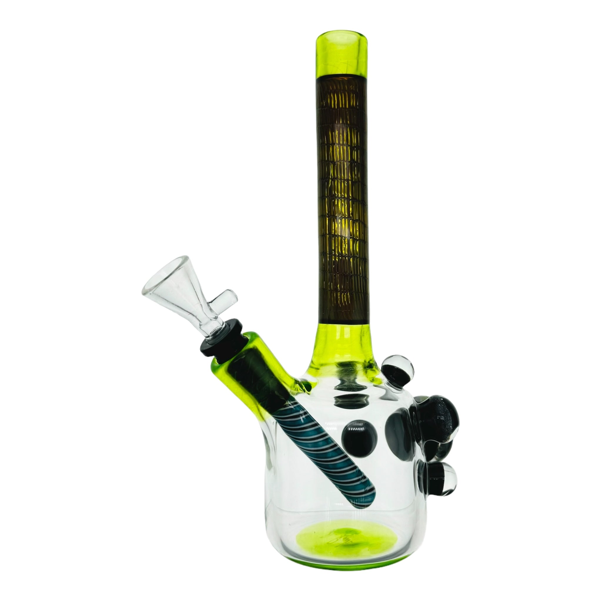 Dave Park Glass Bong And Dab Rig Sublime Green Mini Tube With Bamboo Air Trap Neck