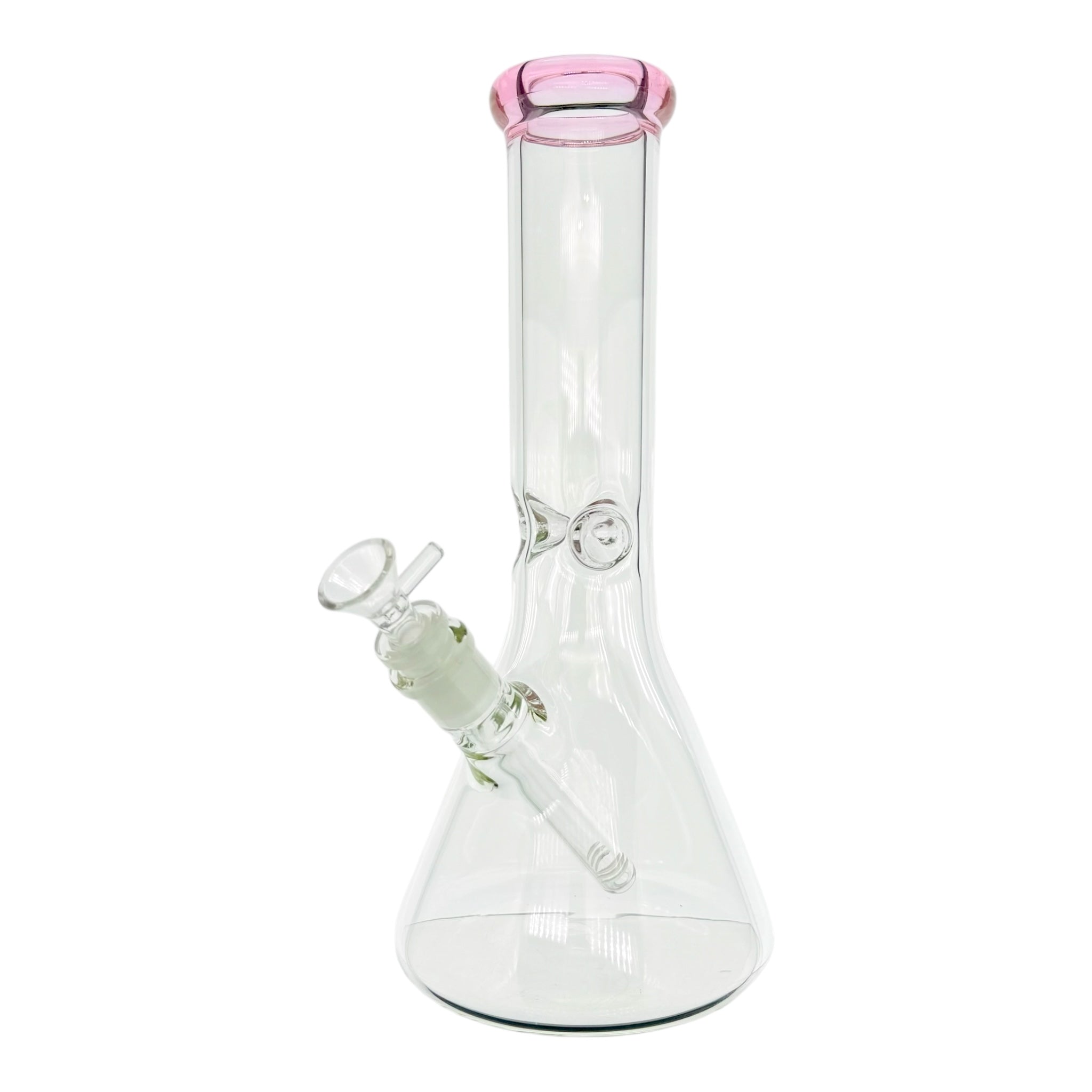 cute pink weed bong with clear glass