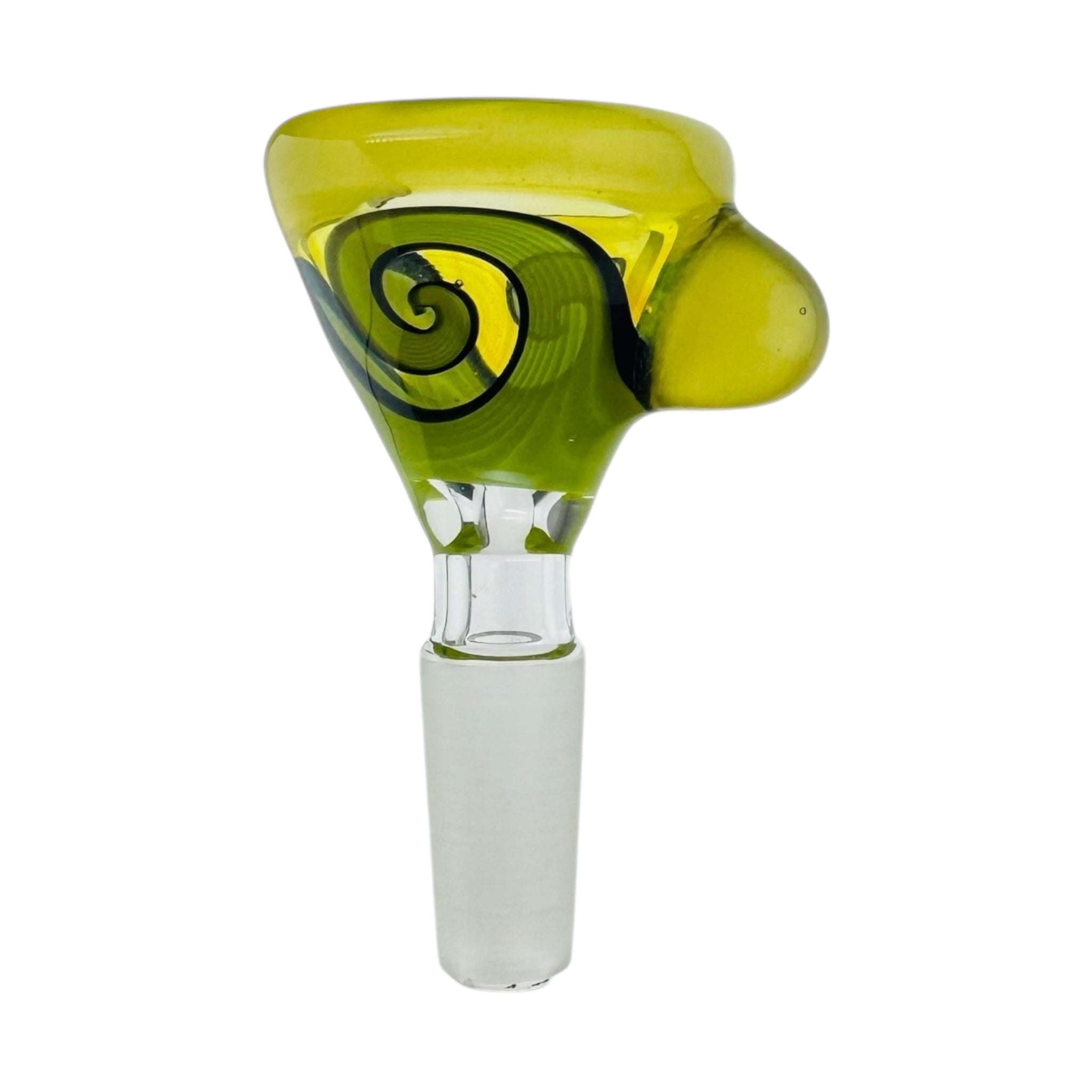 N3RD Glass 10mm Flower Large Bowl Green Twirl