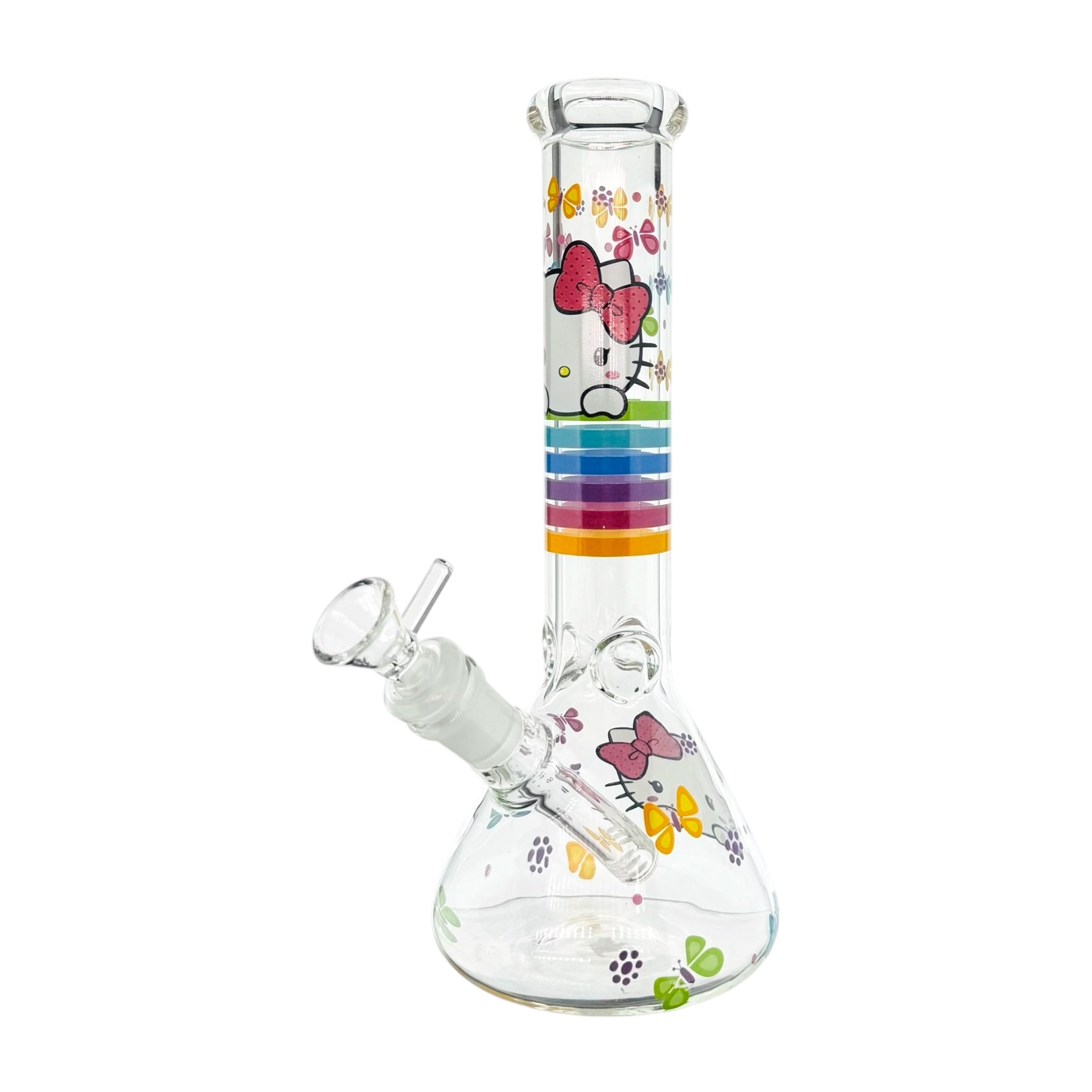 cute Hello Kitty Bong With Butterflies 8 Inch