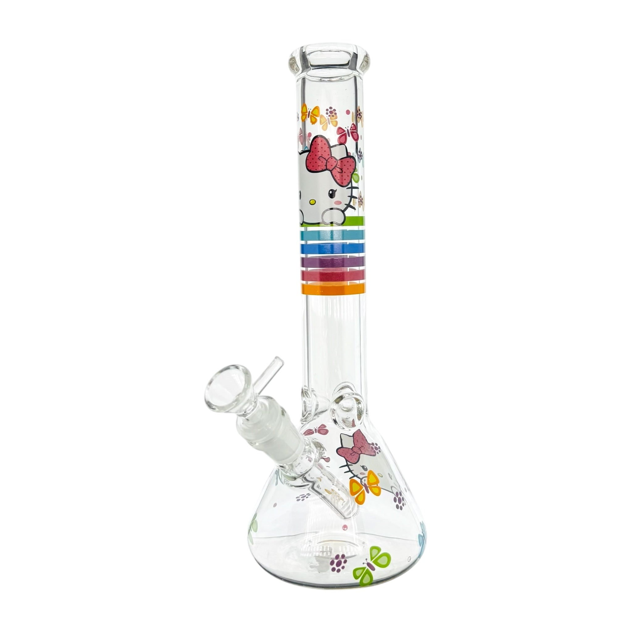 cute Hello Kitty Bong With Butterflies 10 Inch