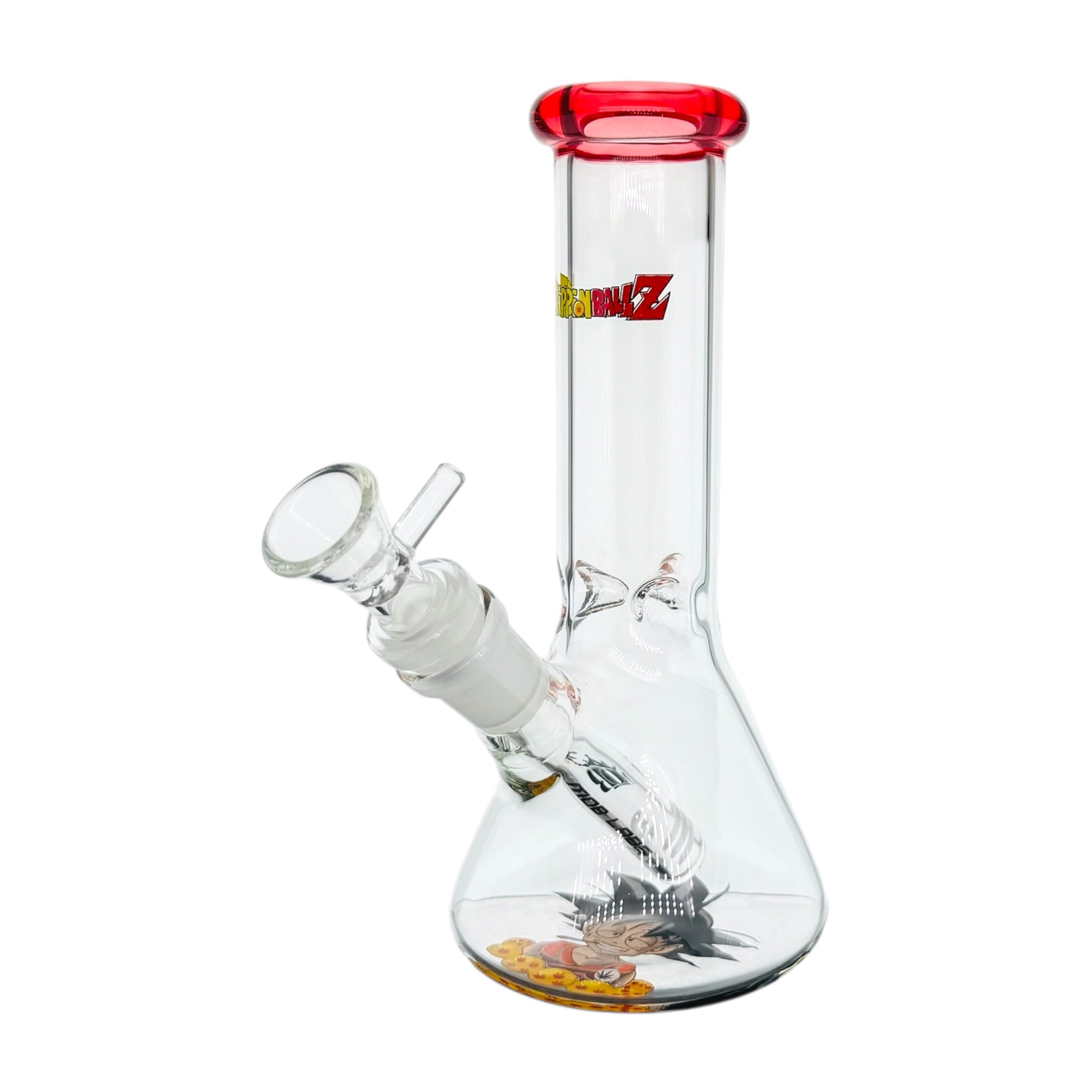 Dragon Ball Z themed small glass beaker bong 8 inches tall