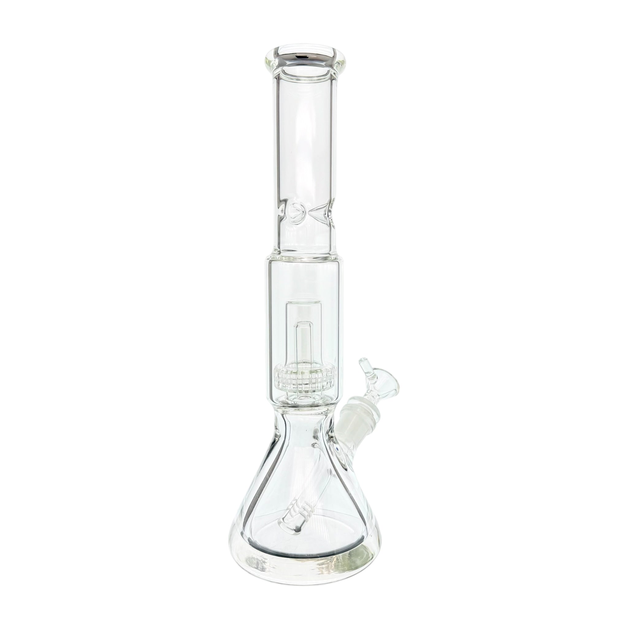 Clear glass water pipe on a white background