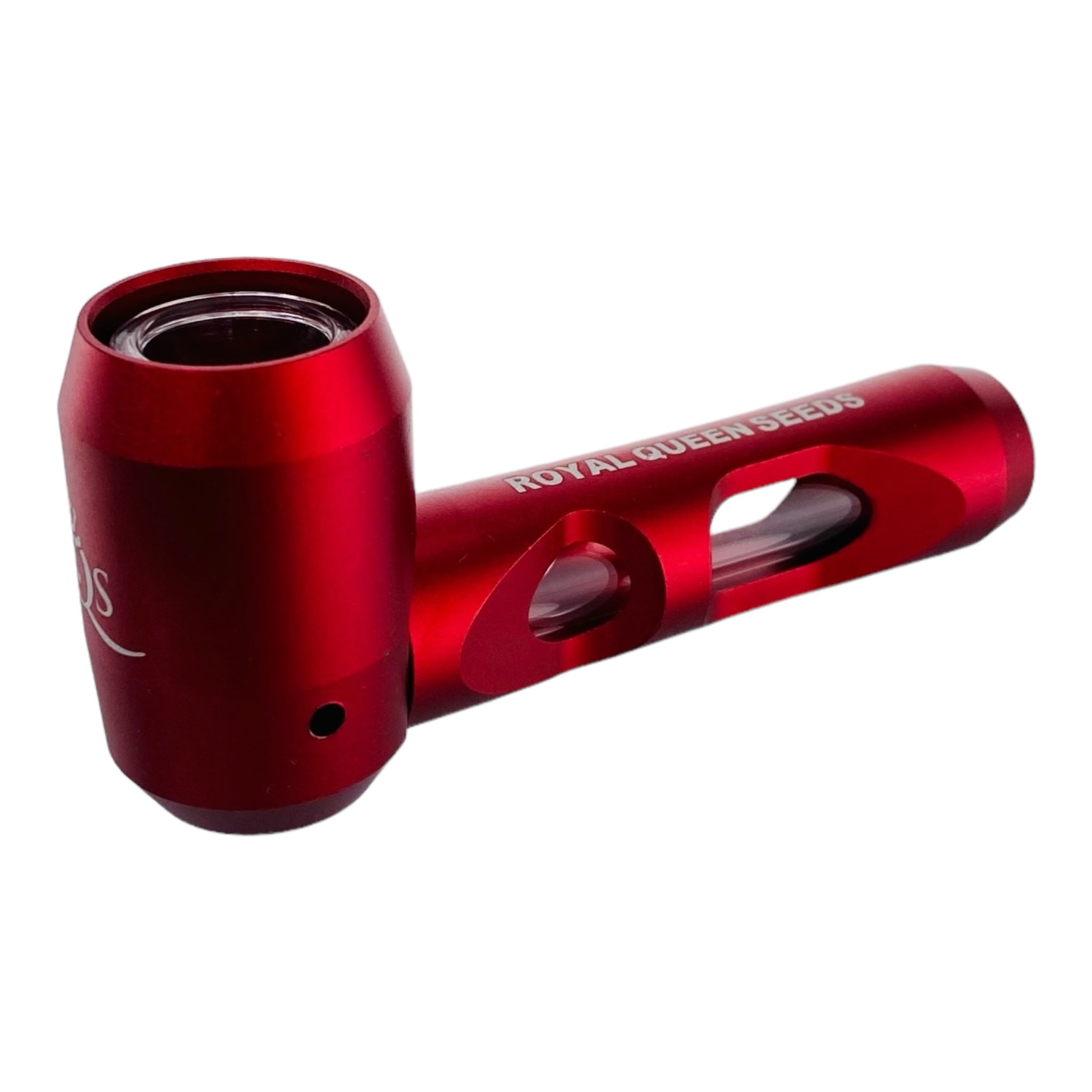 Red Metal Hammer And Glass Hybrid Pipe By Royal Queen Seeds