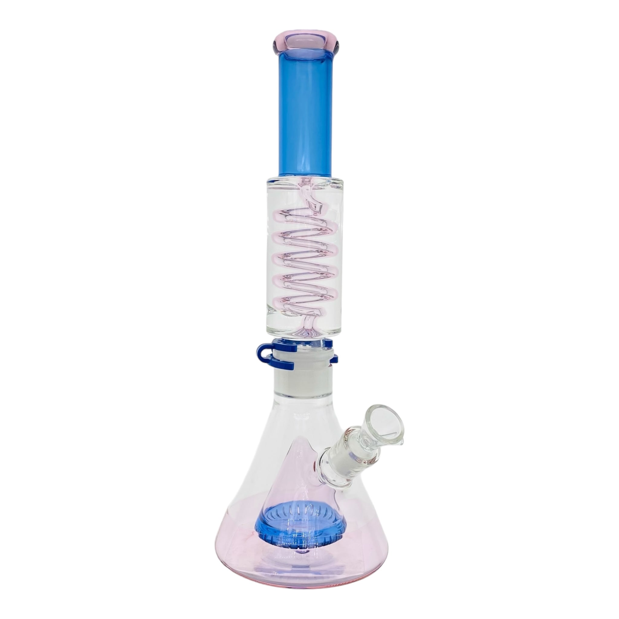 cute Pink And Blue Bong With Glycerin Coil for sale free shipping