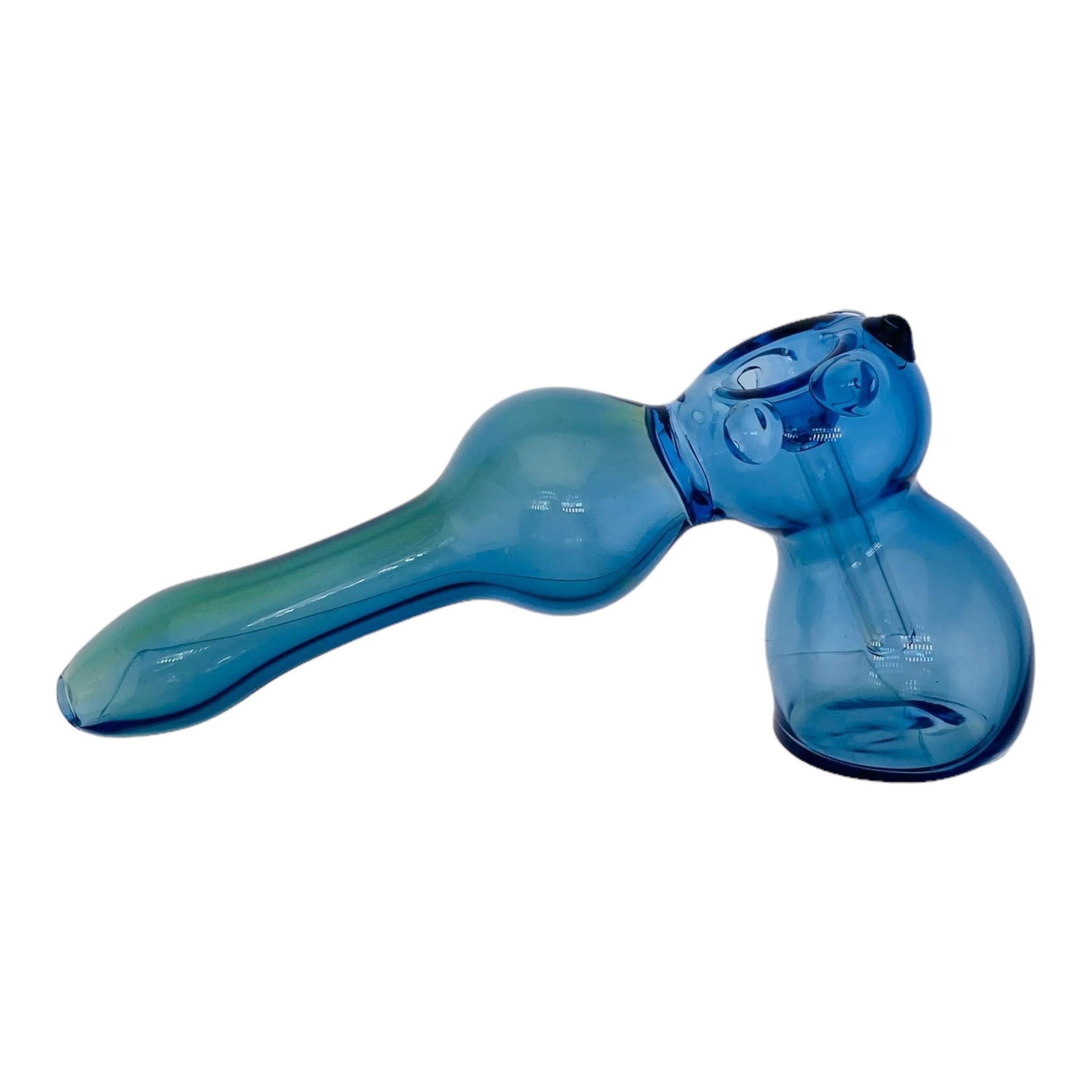 Cobalt Blue Laydown Glass Bubbler Water Pipe for weed for sale