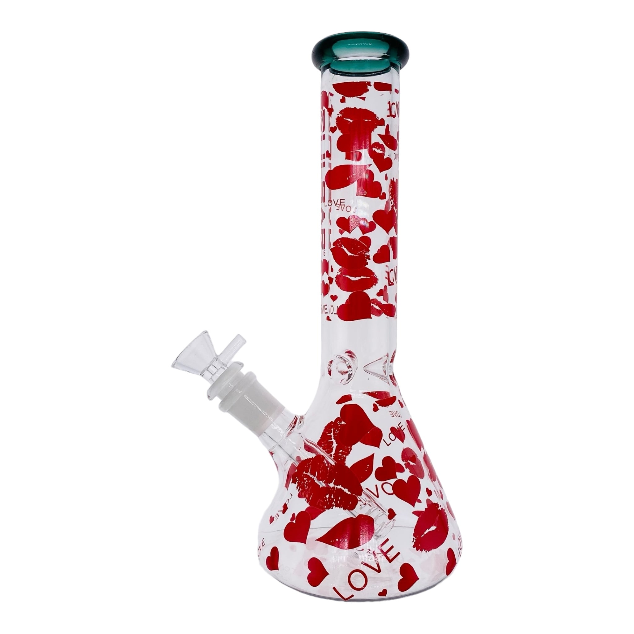 Pulsar Glass Hearts And Kisses Beaker Bong 10 Inches