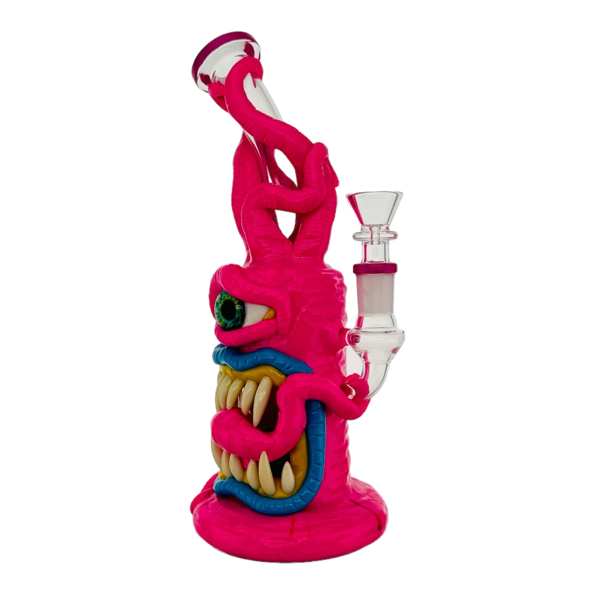 Pink And Yellow Cyclops Monster Bong