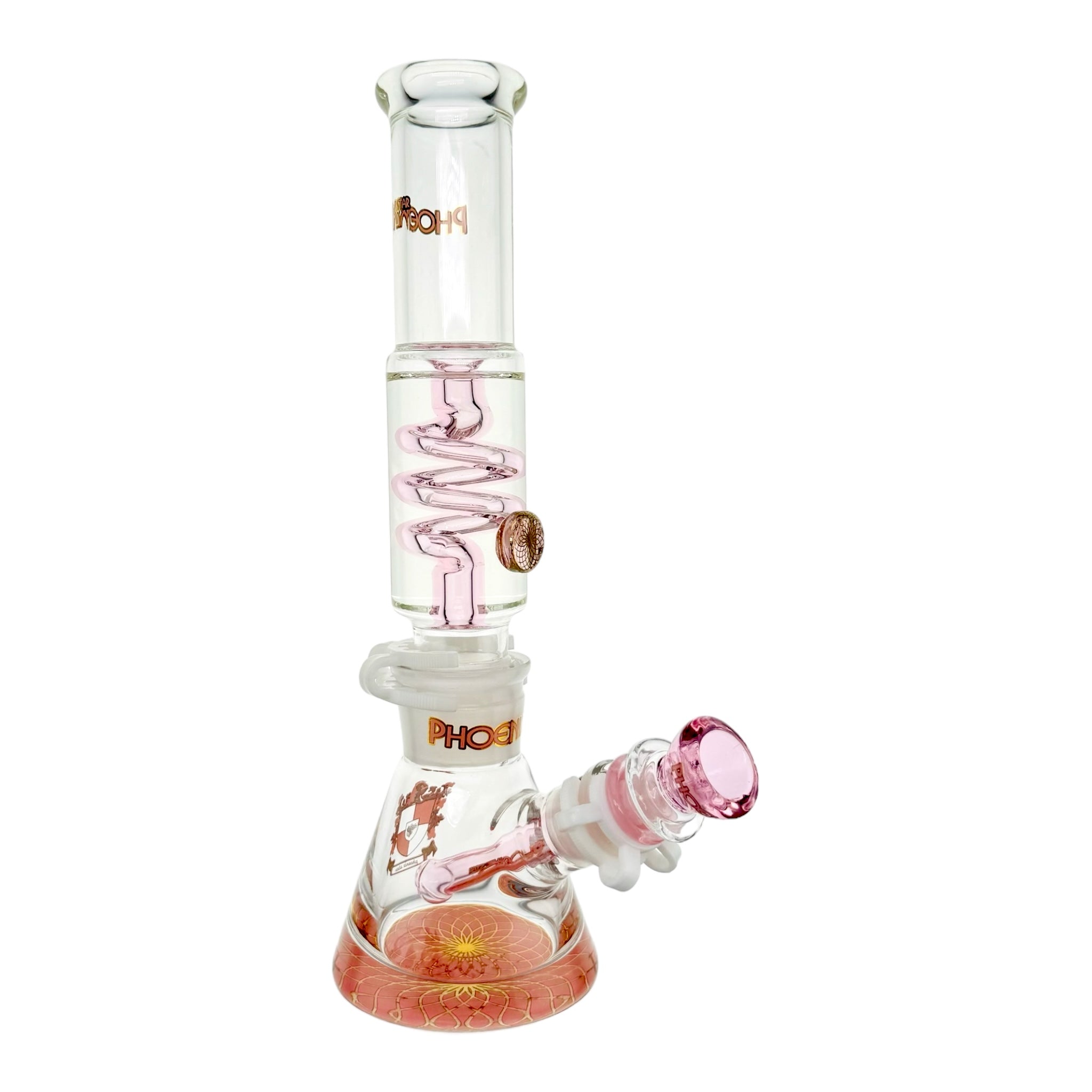 Phoenix Glass Pink Bong With Glycerin Coil