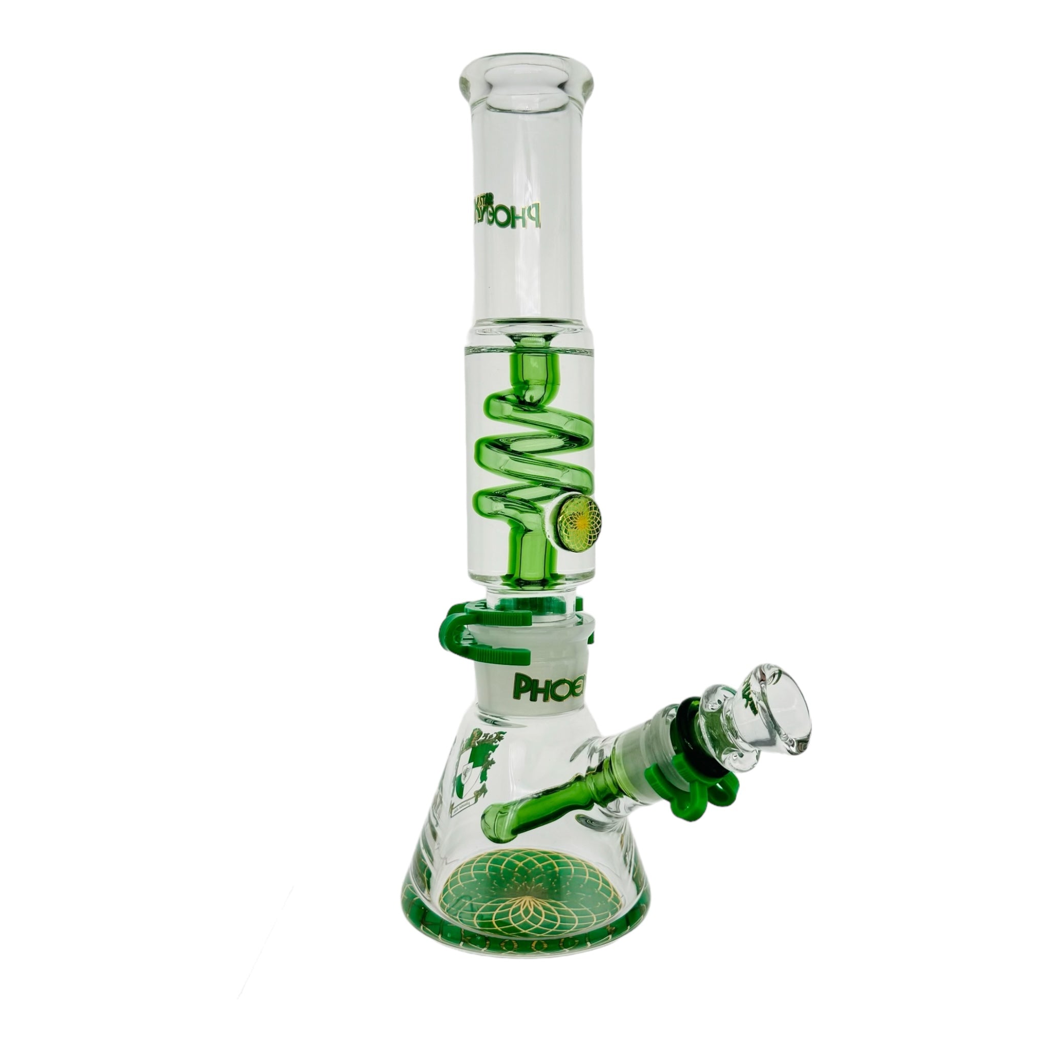 Phoenix Glass Green Bong With Glycerin Coil