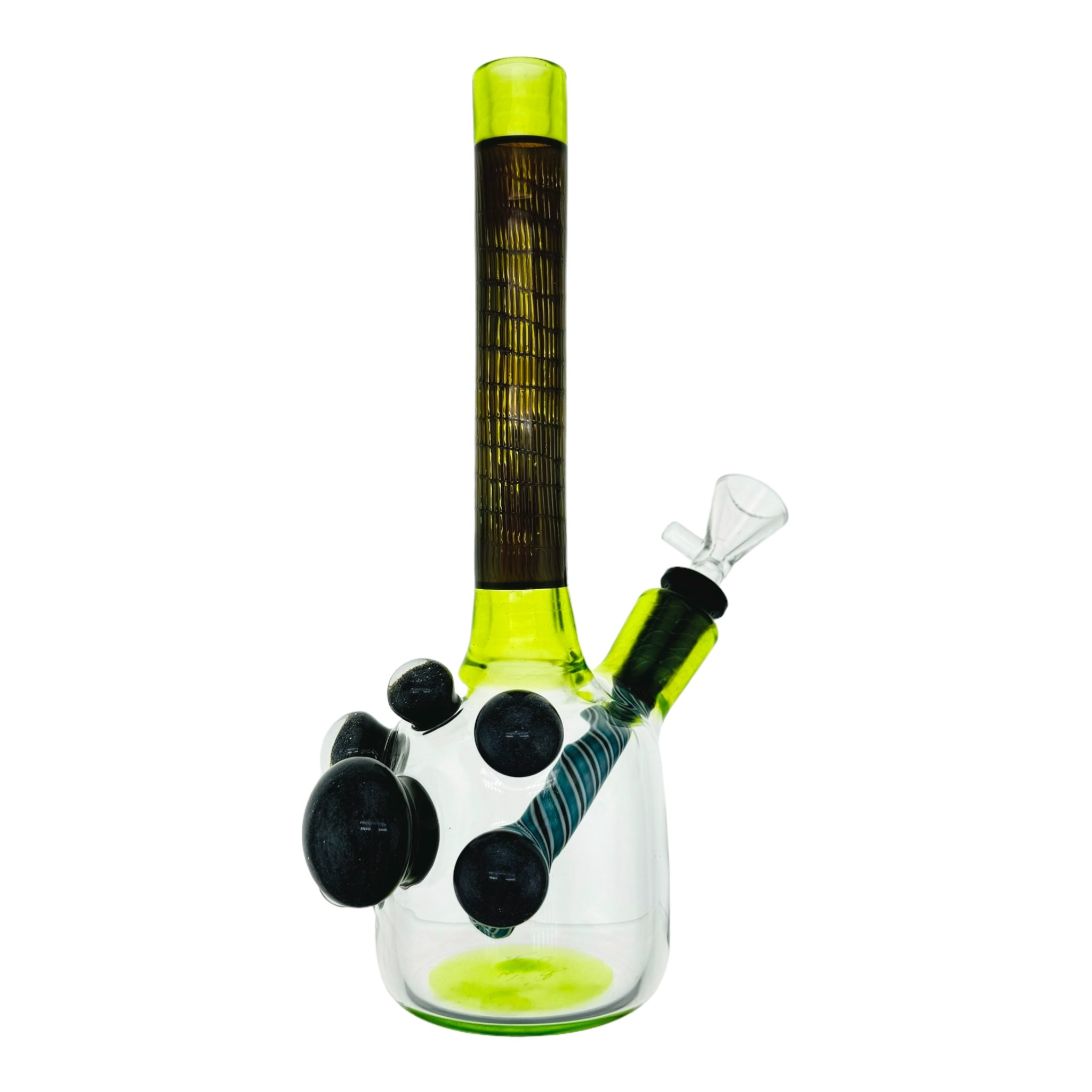 Dave Park Glass Bong And Dab Rig Sublime Green Mini Tube With Bamboo Air Trap Neck