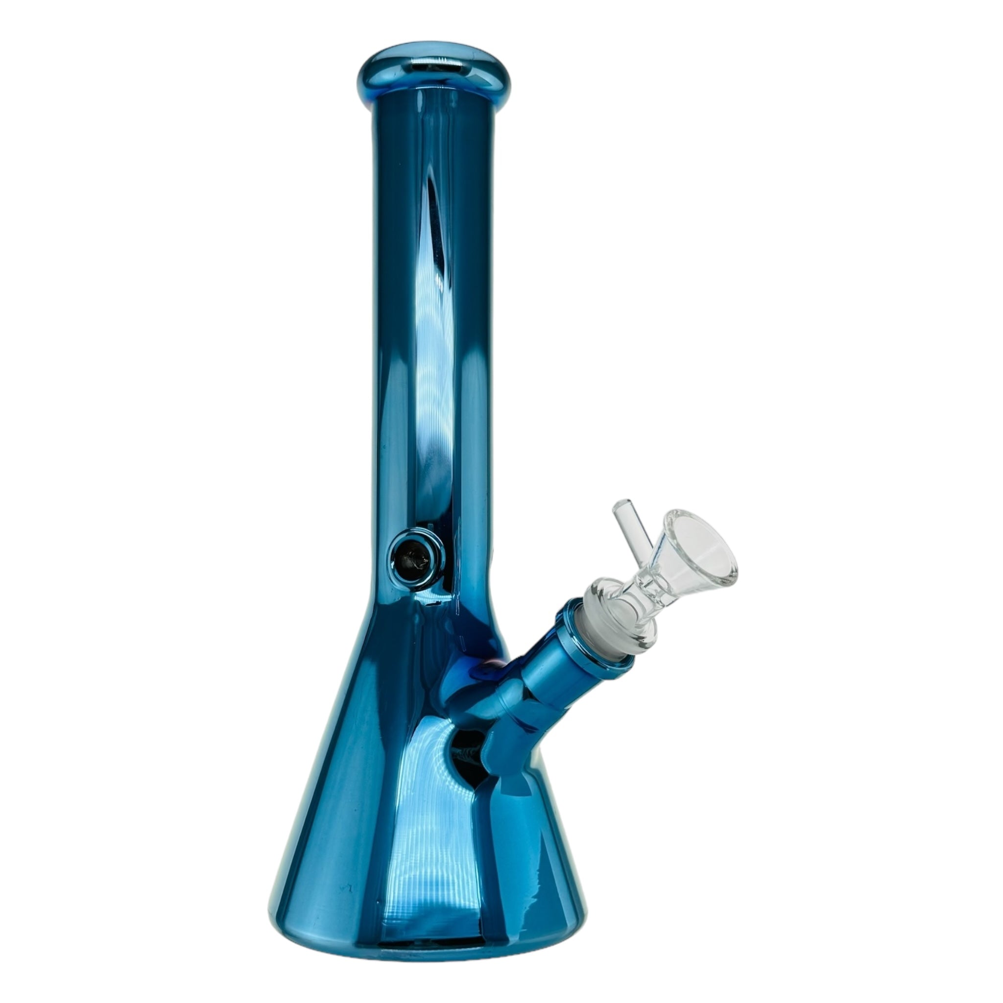 Blue Metallic Beaker Base Glass Bong