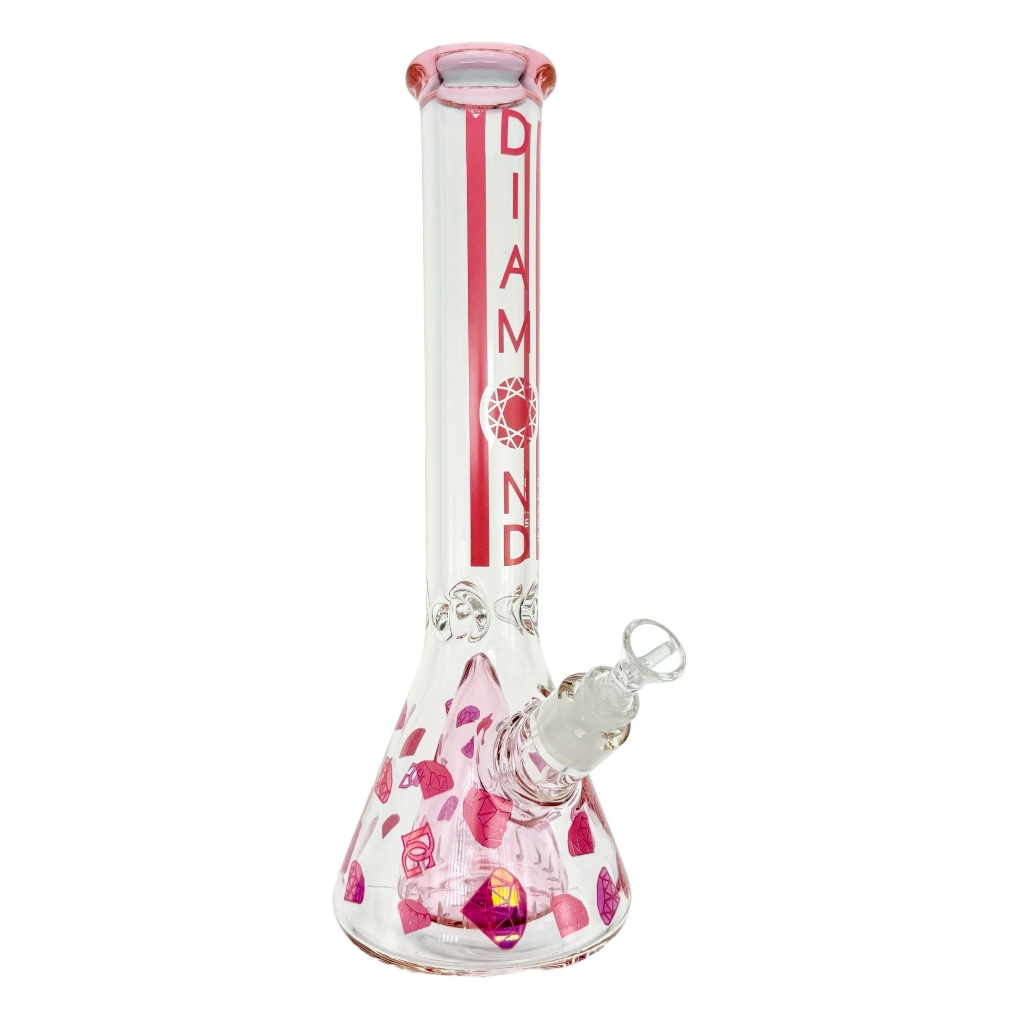 Diamond Glass - Pink Diamond 14″ Beaker Bong With Collins Perc