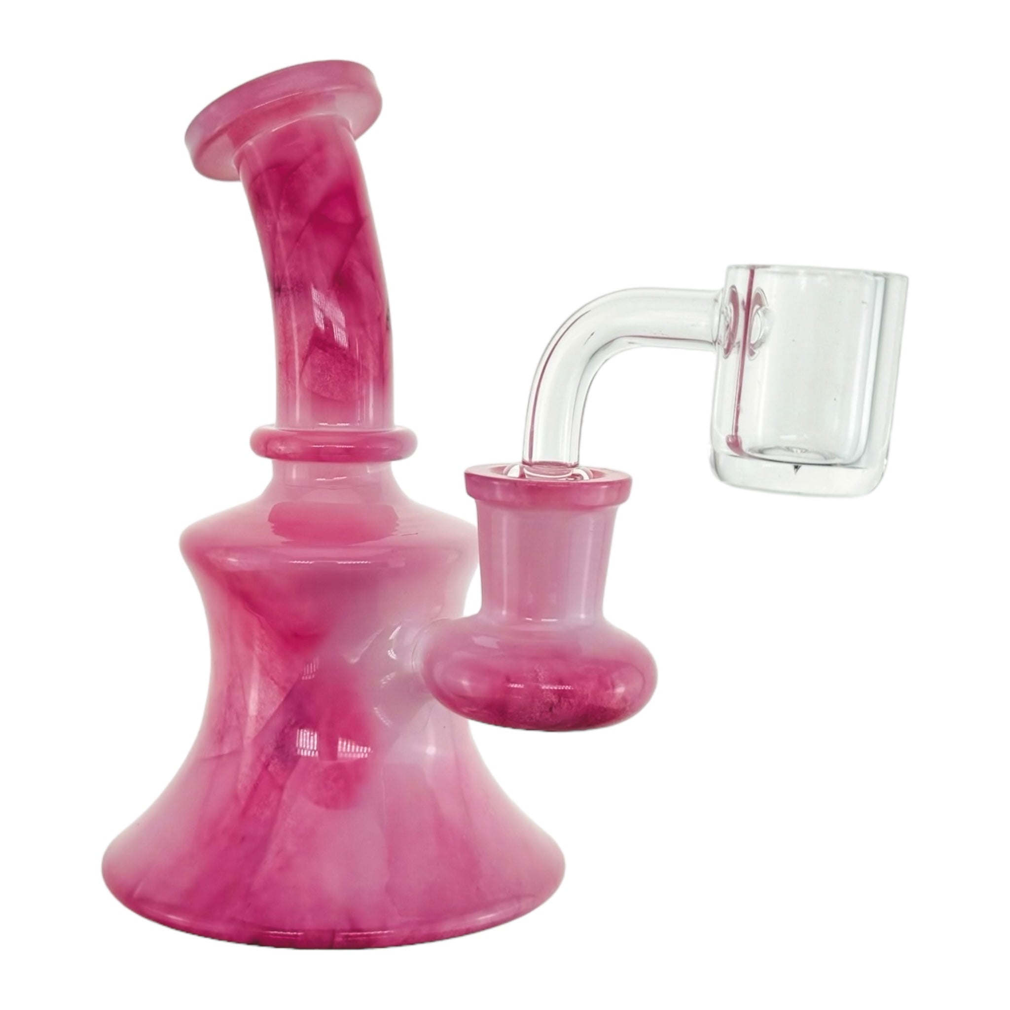 Mini Pink Dab Rig With 14mm Banger Hanger