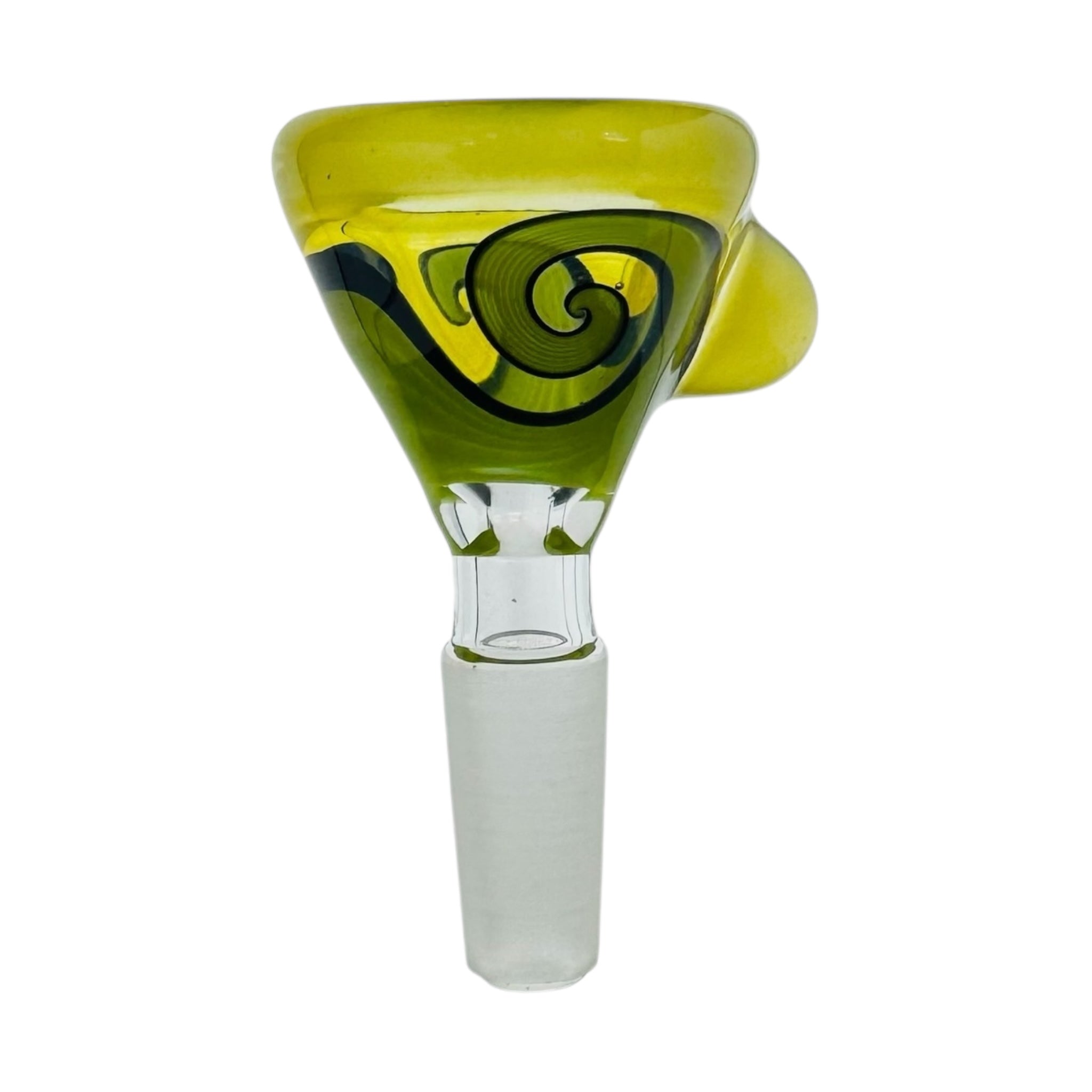 N3RD Glass 10mm Flower Large Bowl Green Twirl