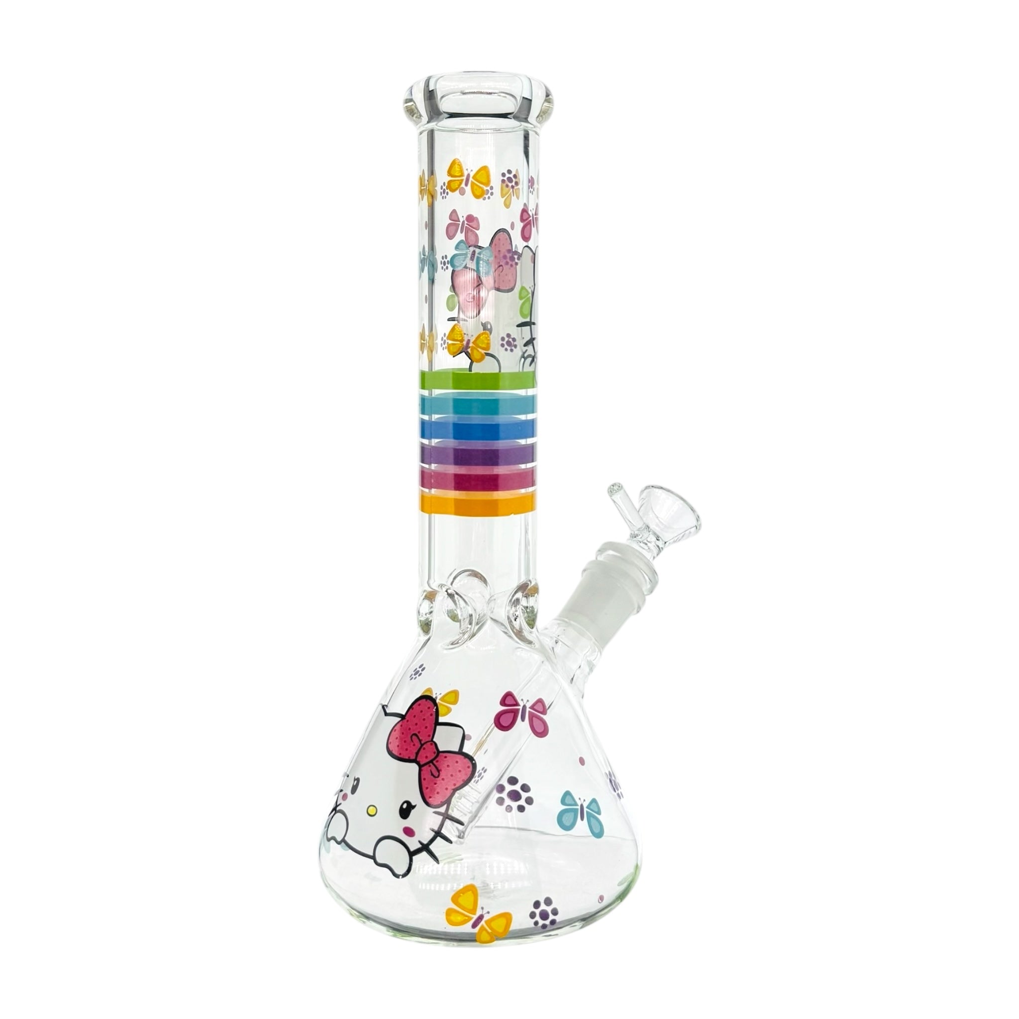 pretty Hello Kitty Bong With Butterflies 8 Inch