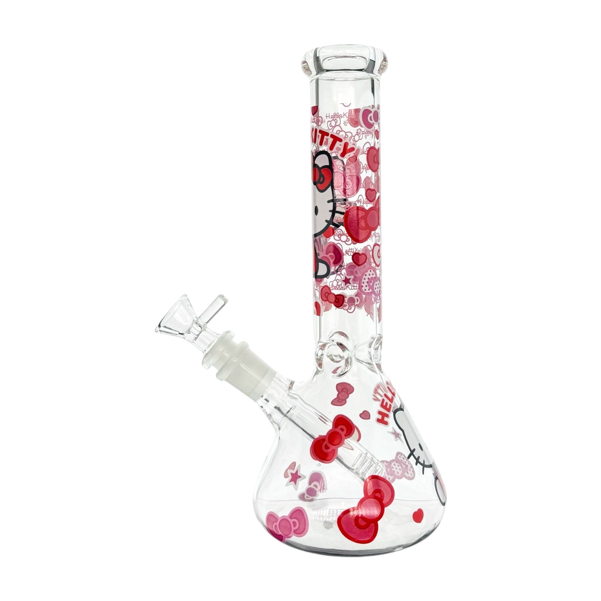 pretty Hello Kitty Bong With Pink Hearts 8 Inch