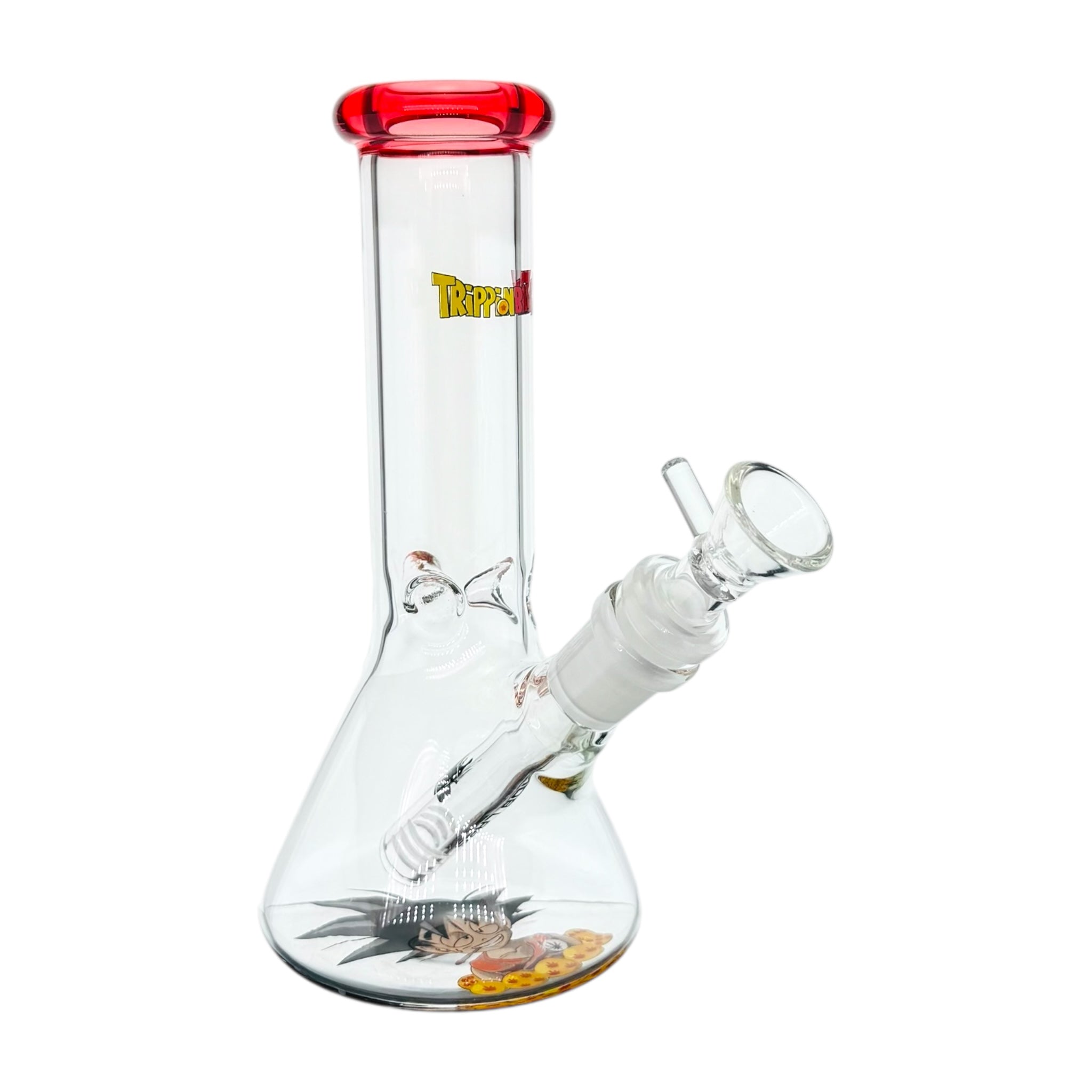 Dragon Ball Z themed small glass beaker bong 8 inches tall