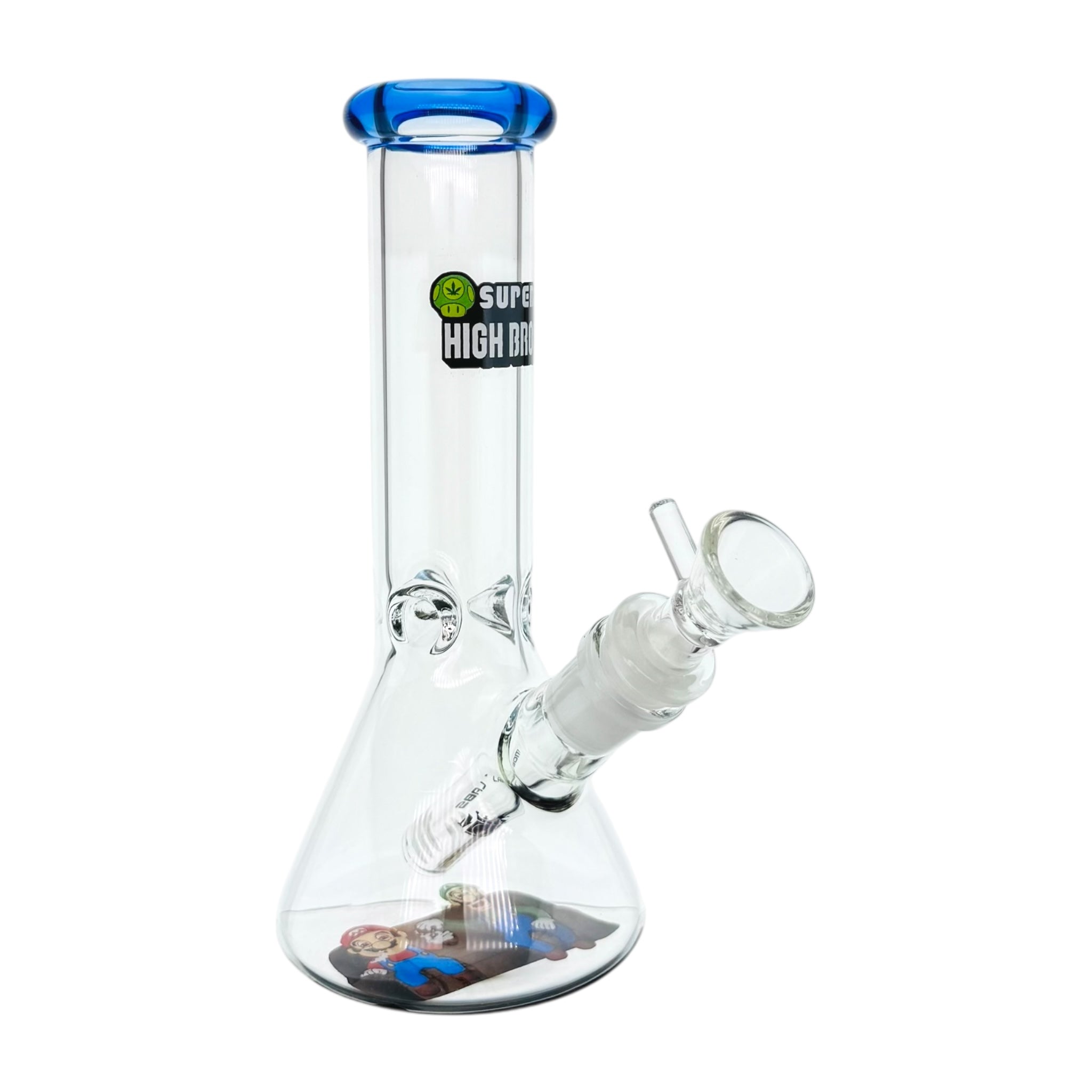 Mario and Luigi themed small 8 inch glass beaker bong anime bong