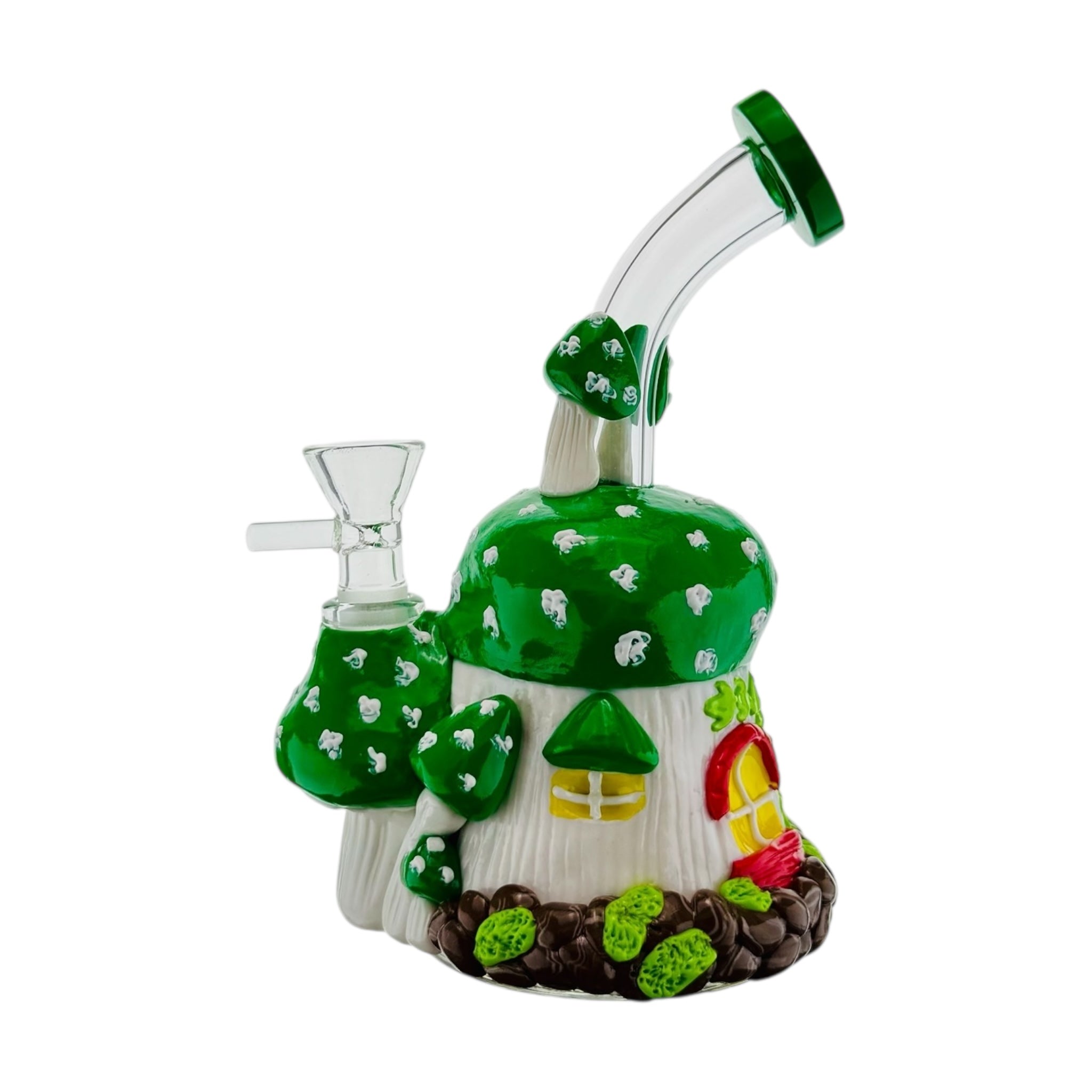 monster bong Green And White Mushroom House Small Bong