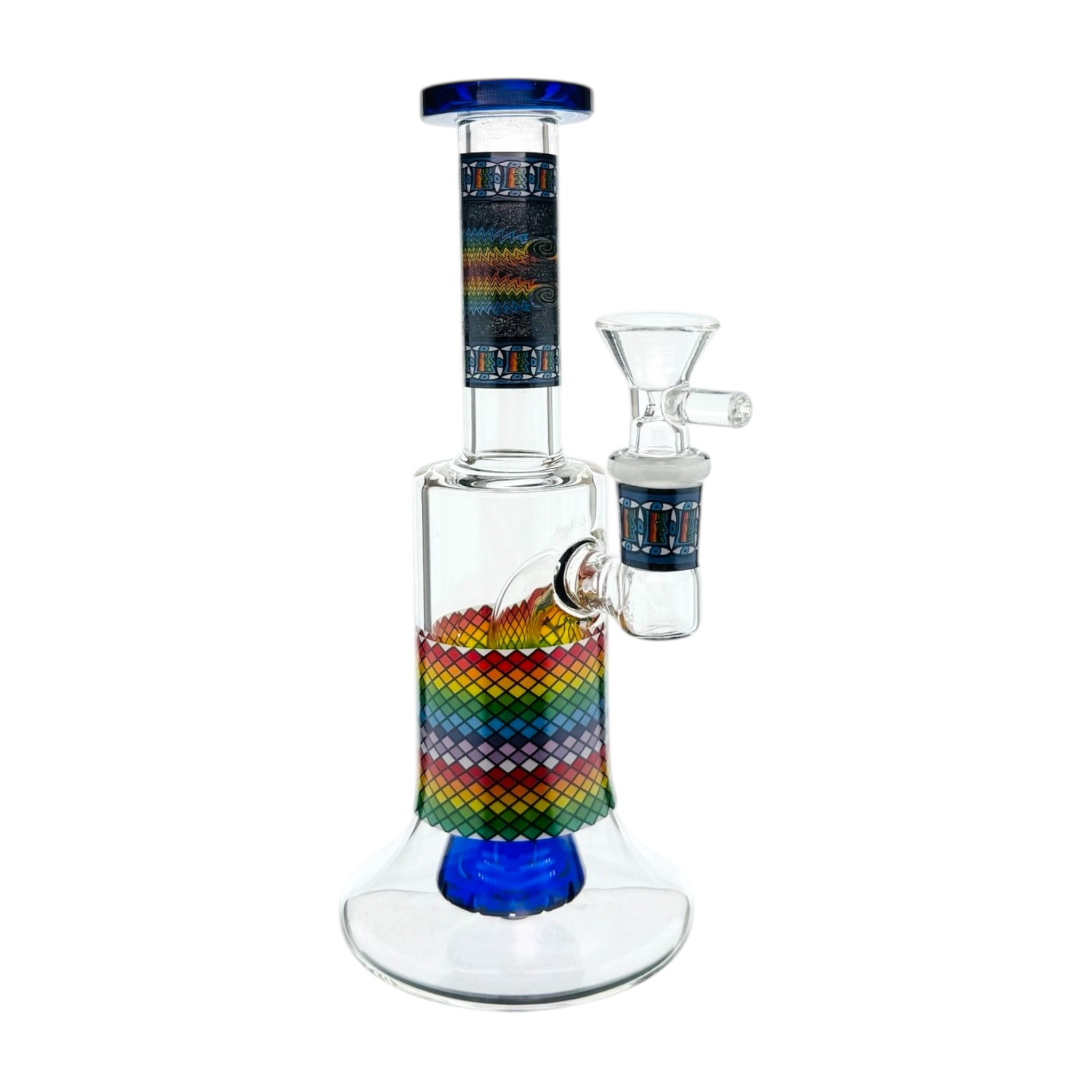 Mini Tube Glass water Bong With Rainbow Reversal Flip
