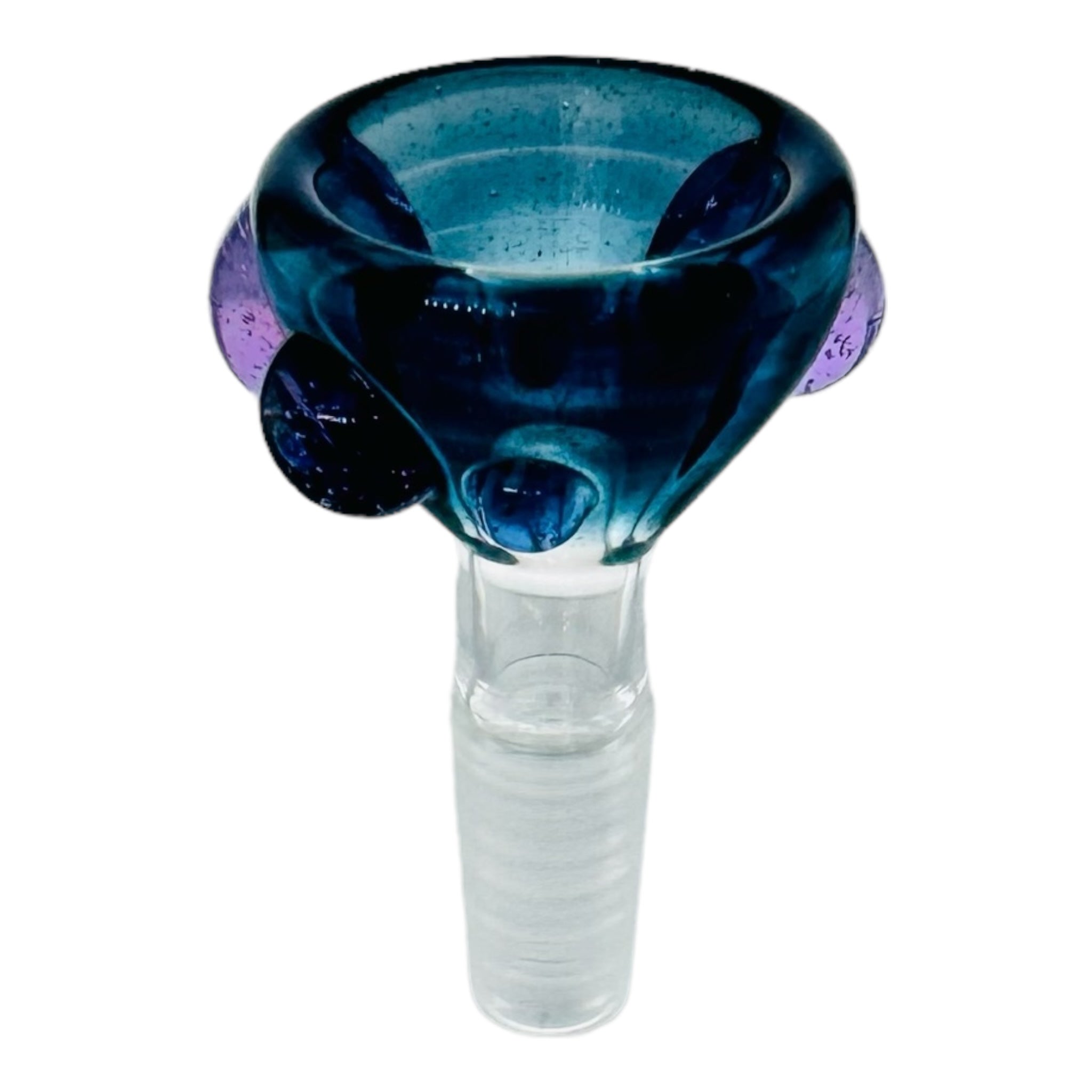 Arko Glass 10mm Bong Bowl For Weed Blue Dream Bowl With Wysteria Purple Dots