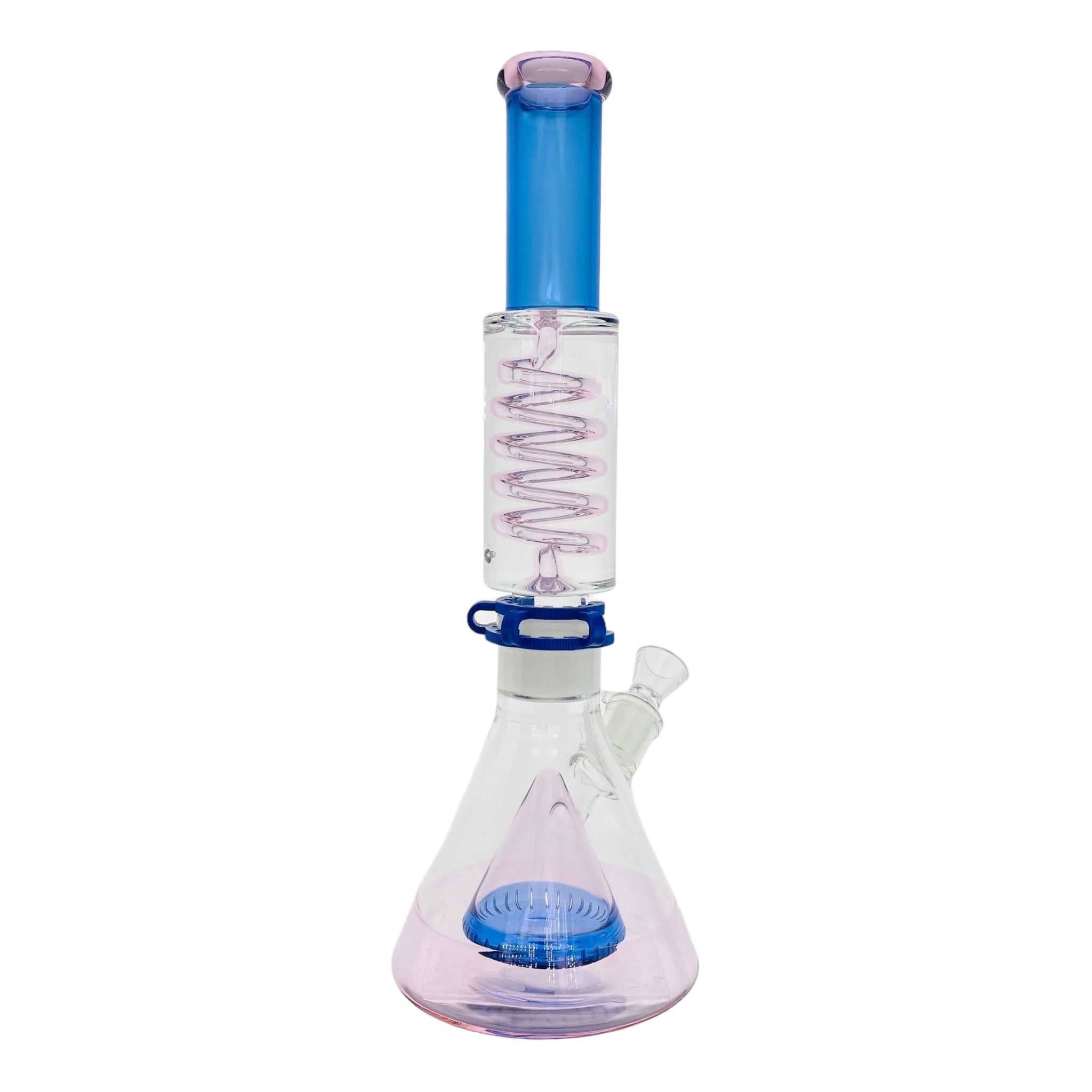 cute Pink And Blue Bong With Glycerin Coil for sale free shipping